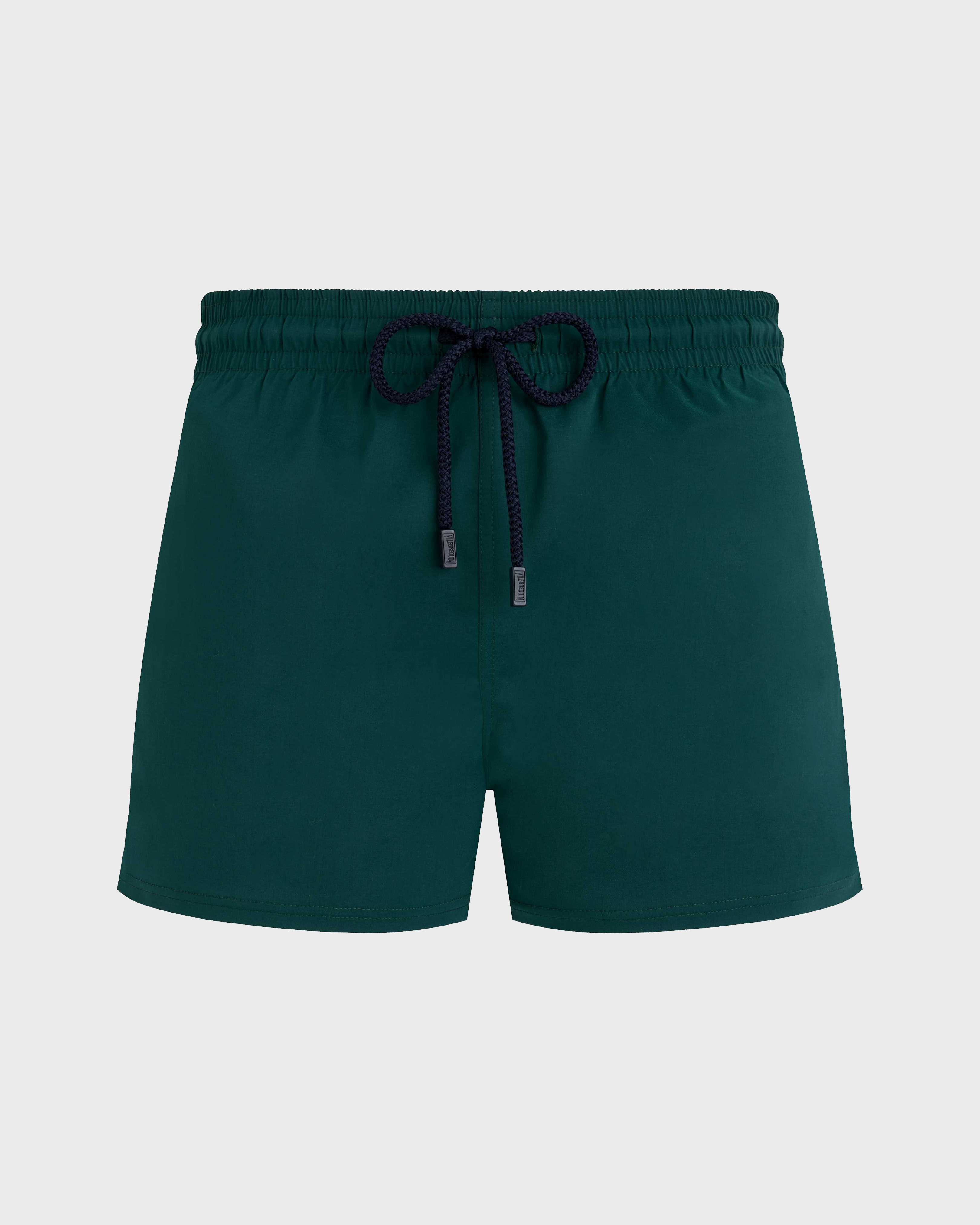 Men Swimwear Short and Fitted Stretch Solid IVY front view