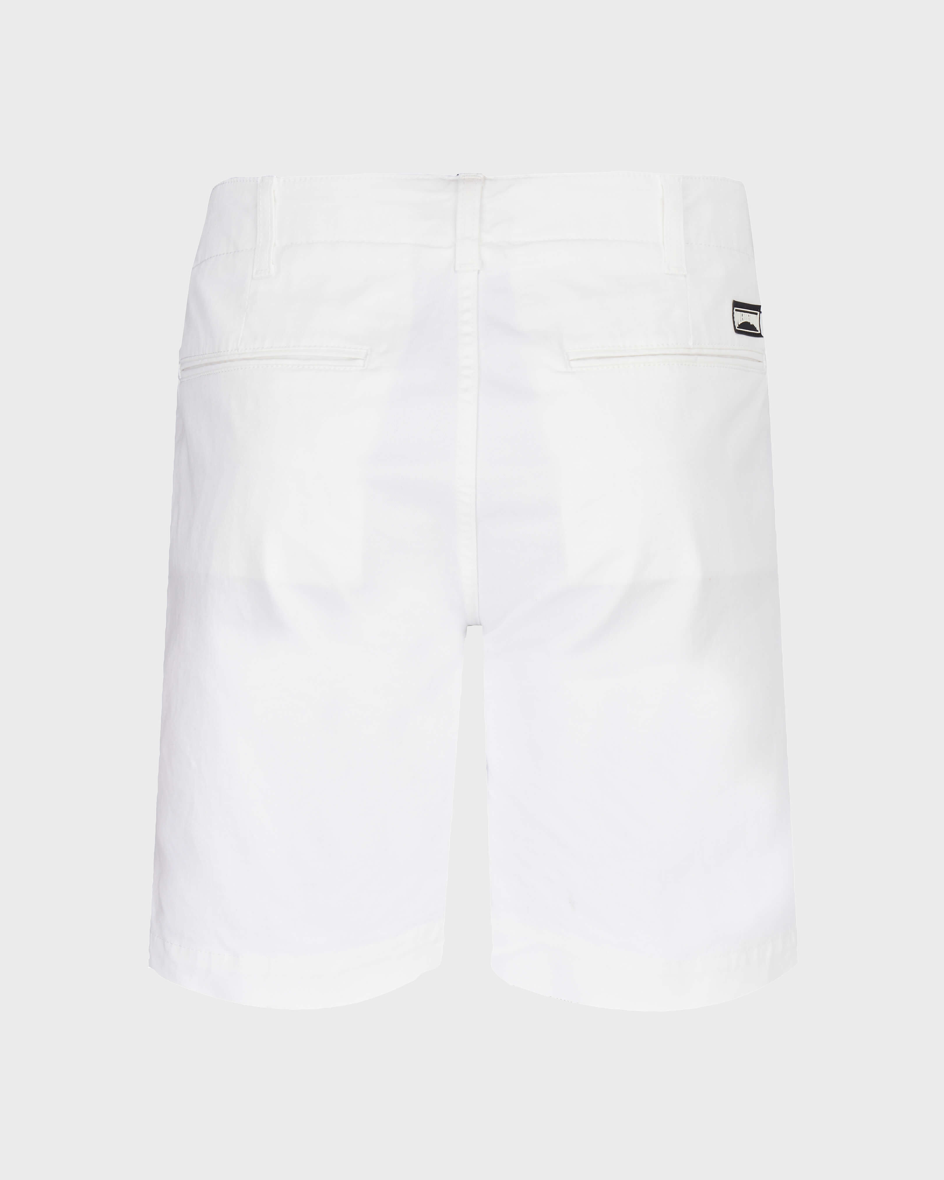 Men Cotton Bermuda Shorts Solid WHITE back view