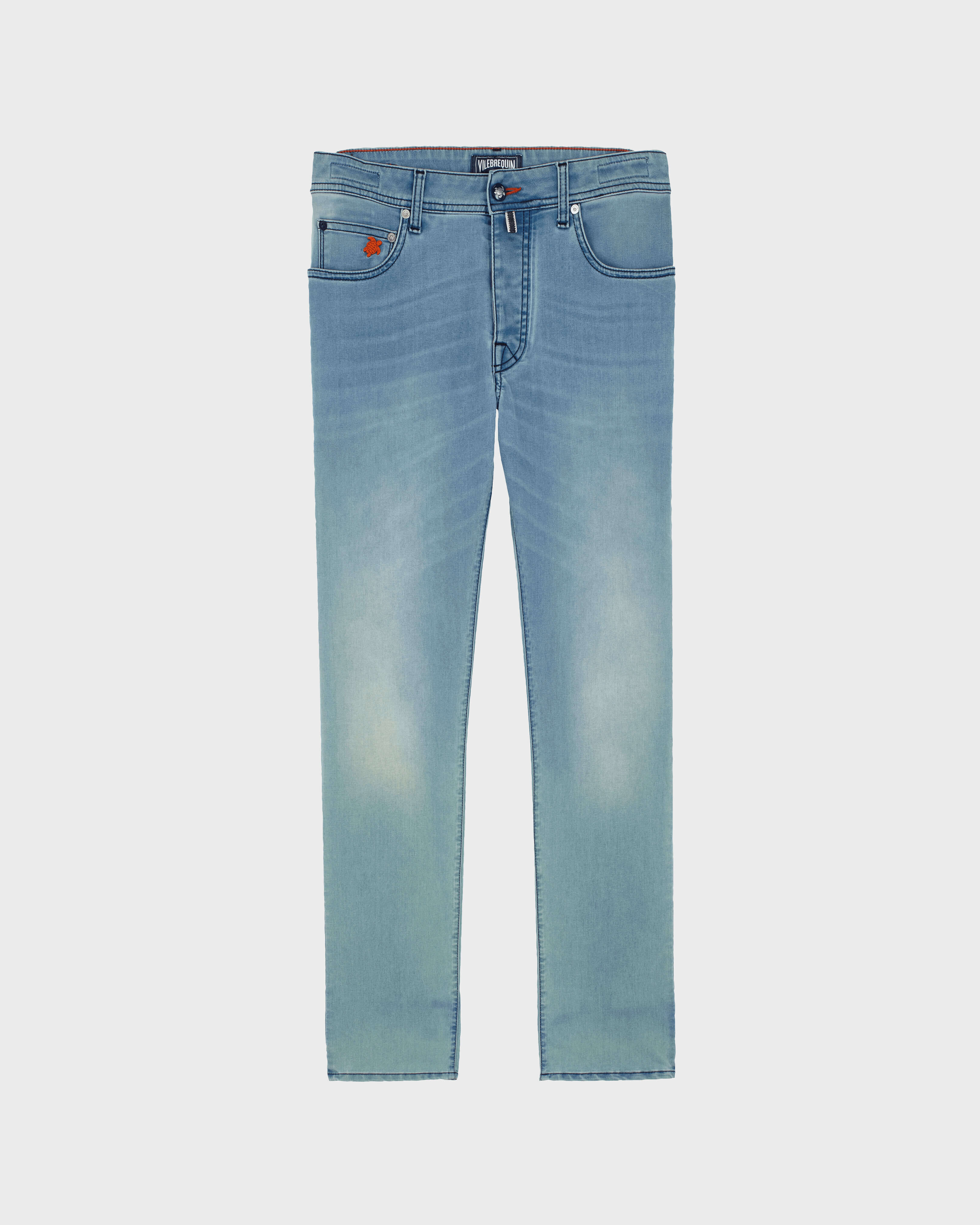 Jeans 5 Poches homme imprimé Marché Provencal LIGHT DENIM W3 front view