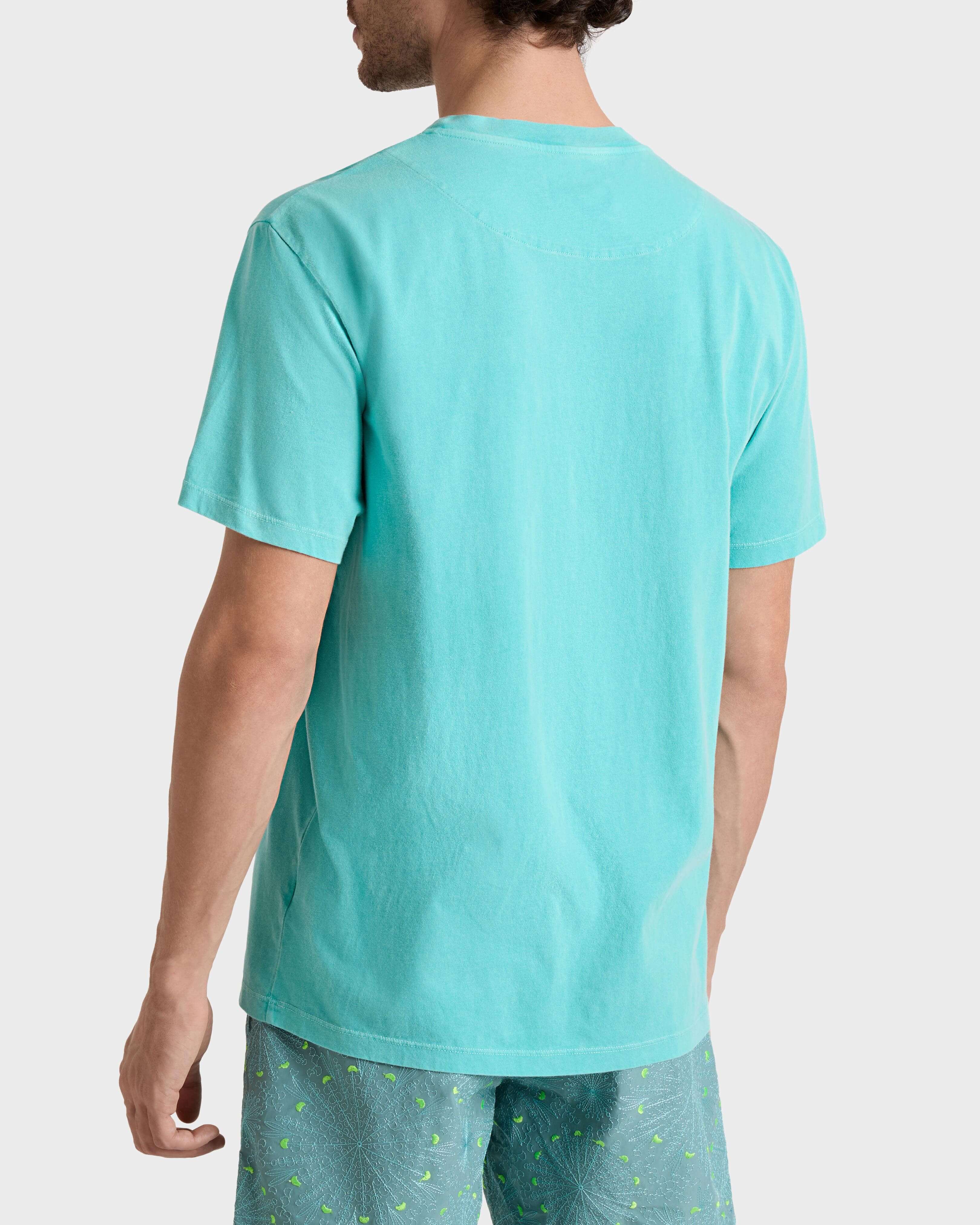 T-Shirt aus mineralgefärbter Baumwolle für Herren AVENTURINE backworn view