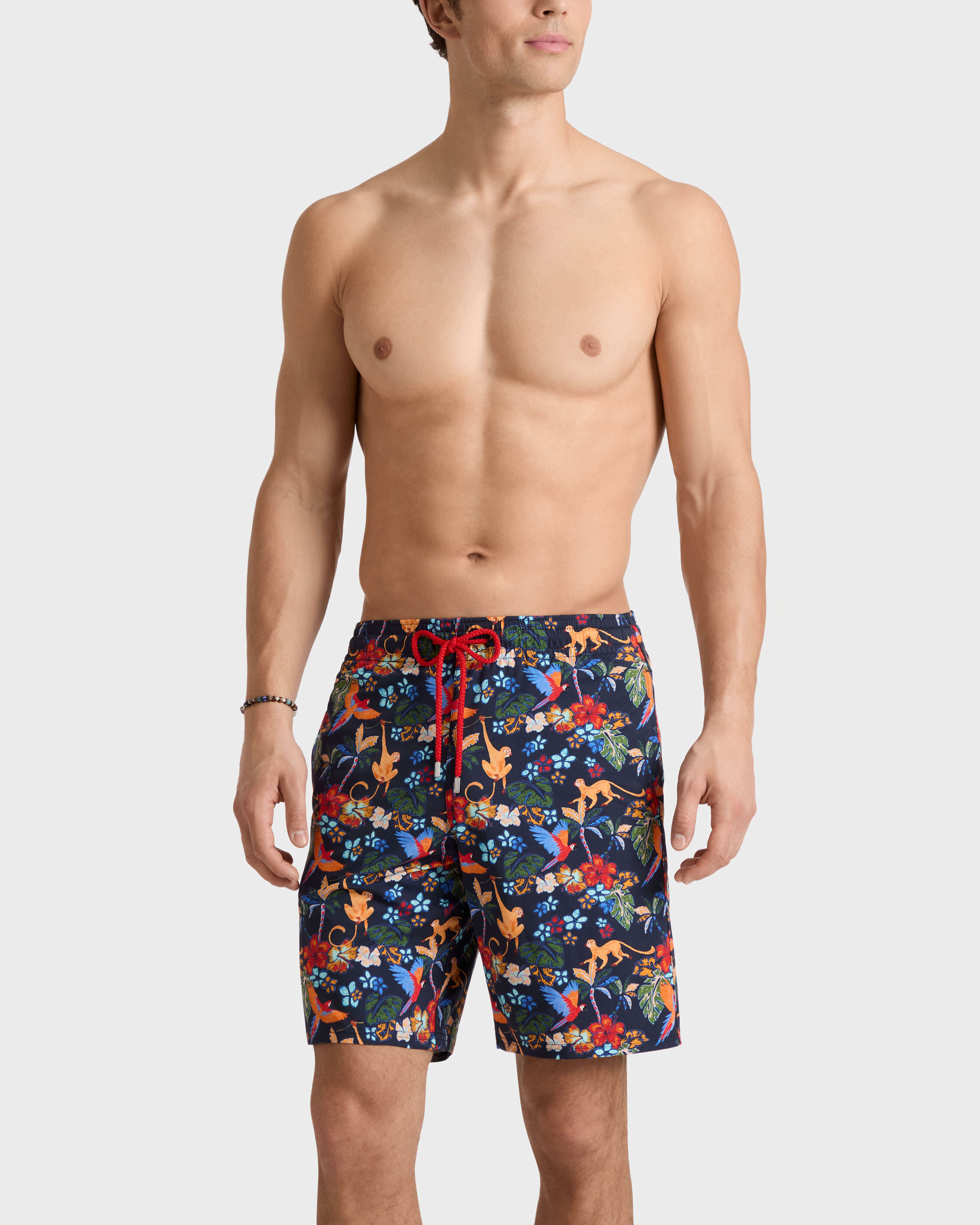 Lange Salvador Stretch-Badeshorts für Herren MARINEBLAU frontworn view