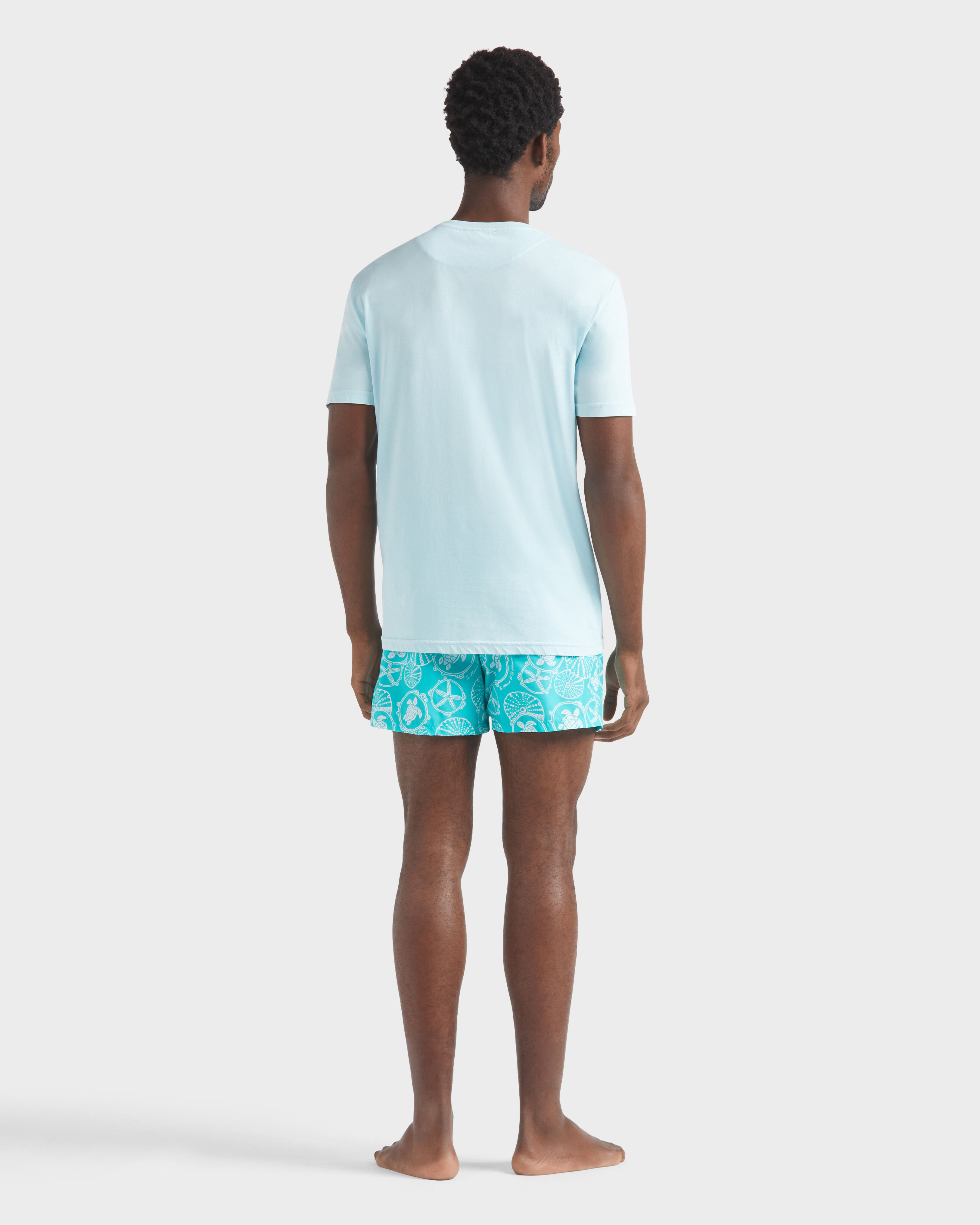 Men Solid Organic cotton T-shirt Natural Colors PACIFIC backworn view