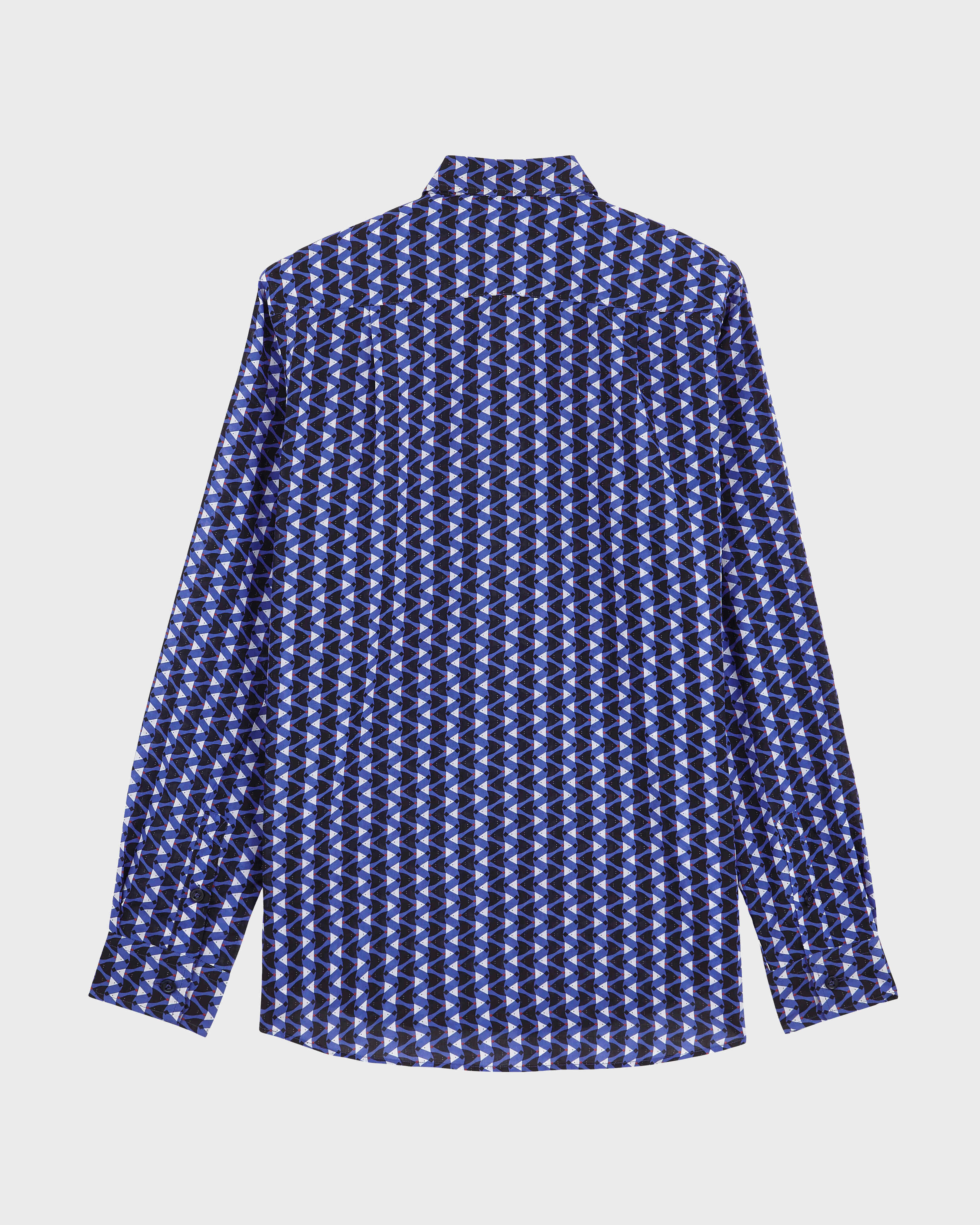 Cotton Voile Light Shirt Re Mi Fa Soles ROYAL BLUE back view