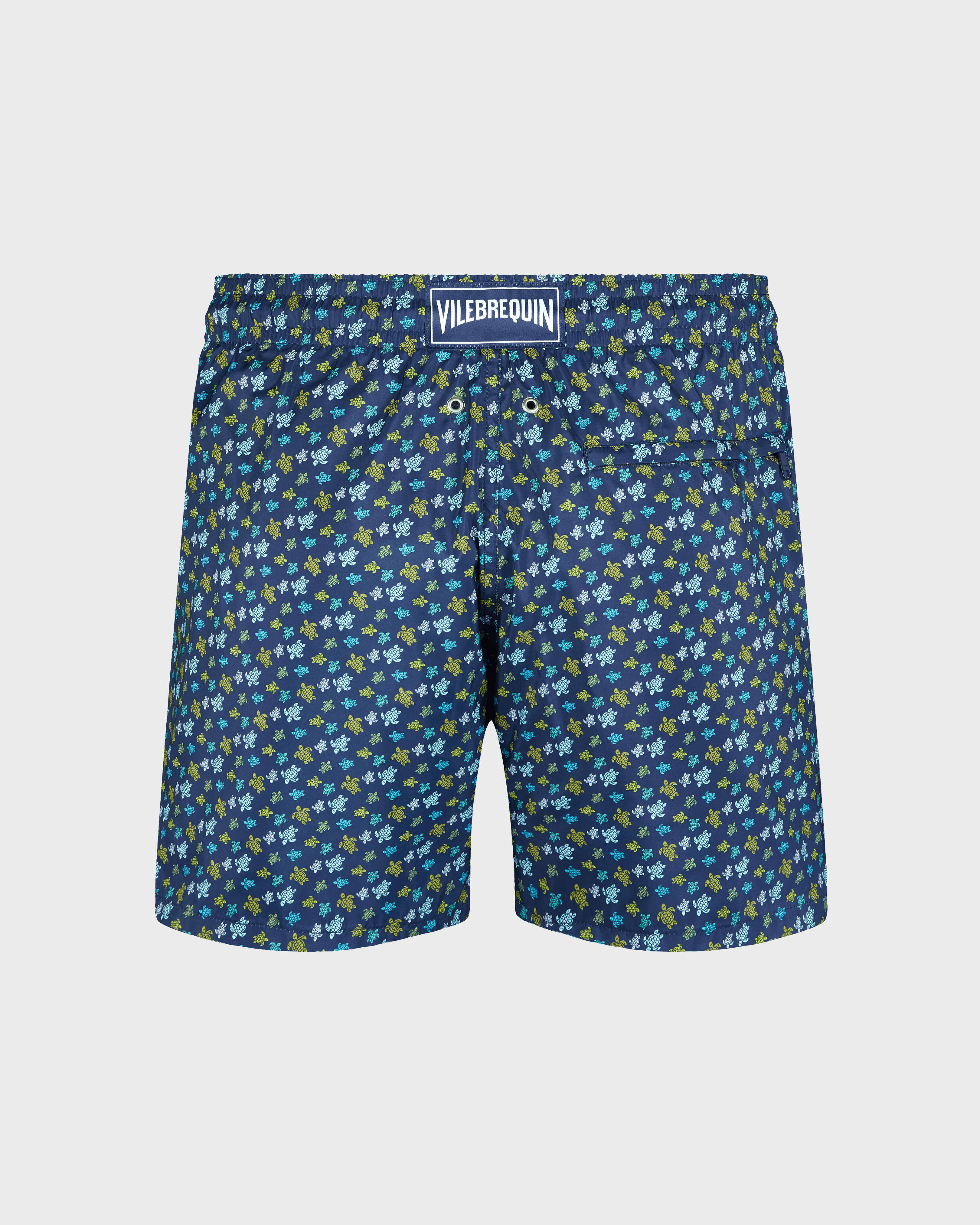 Ultraleichte und verstaubare Micro Tortues Rainbow Badeshorts für Herren MARINEBLAU back view