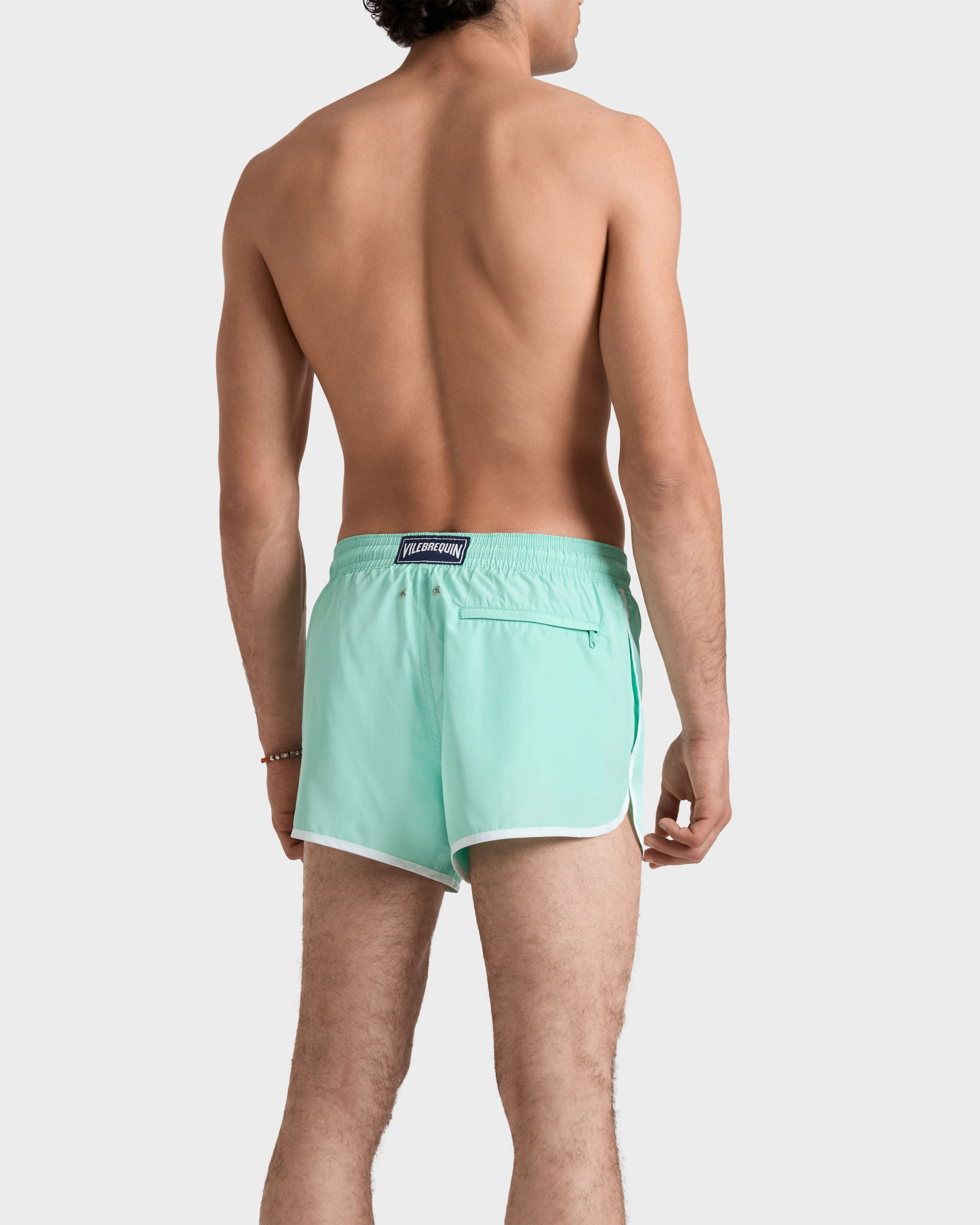 Maillot de bain homme court ultra-léger uni CARIBBEAN backworn view