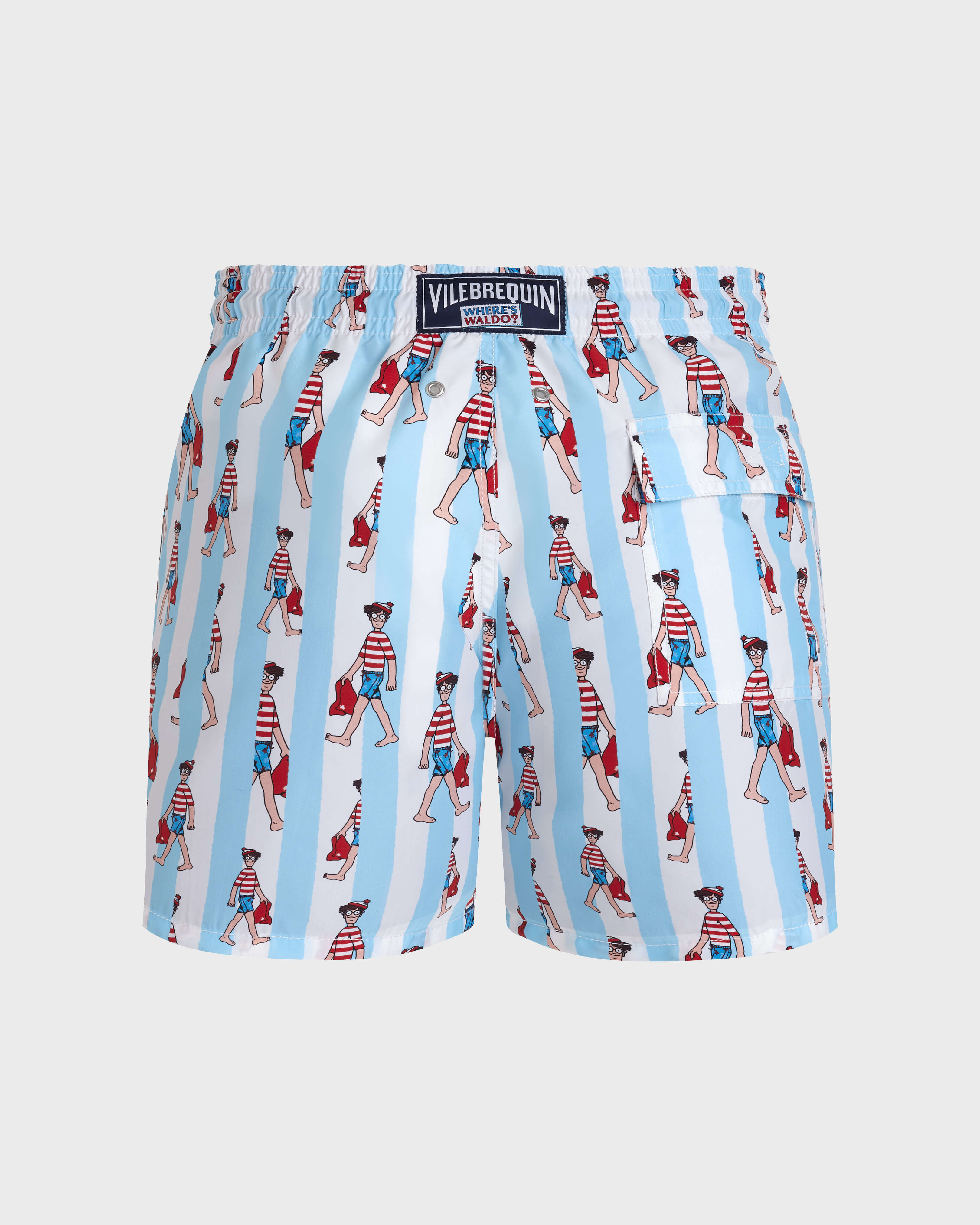 Stripes Wo ist Walter? Badeshorts für Herren – Vilebrequin x Wo ist Walter? WEISS back view