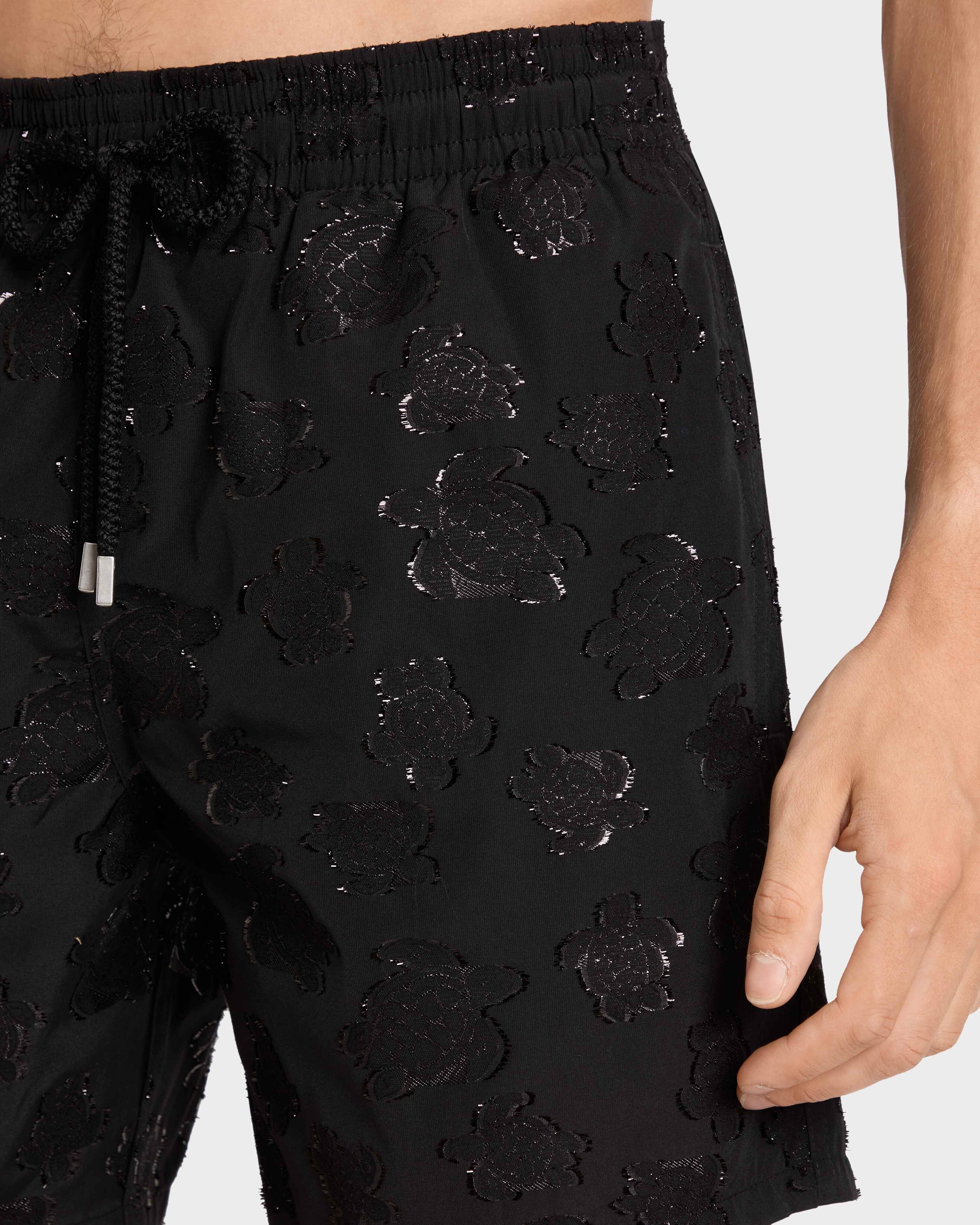 Men Swim Trunks Ronde des Tortues Jacquard Broché BLACK supp1 view