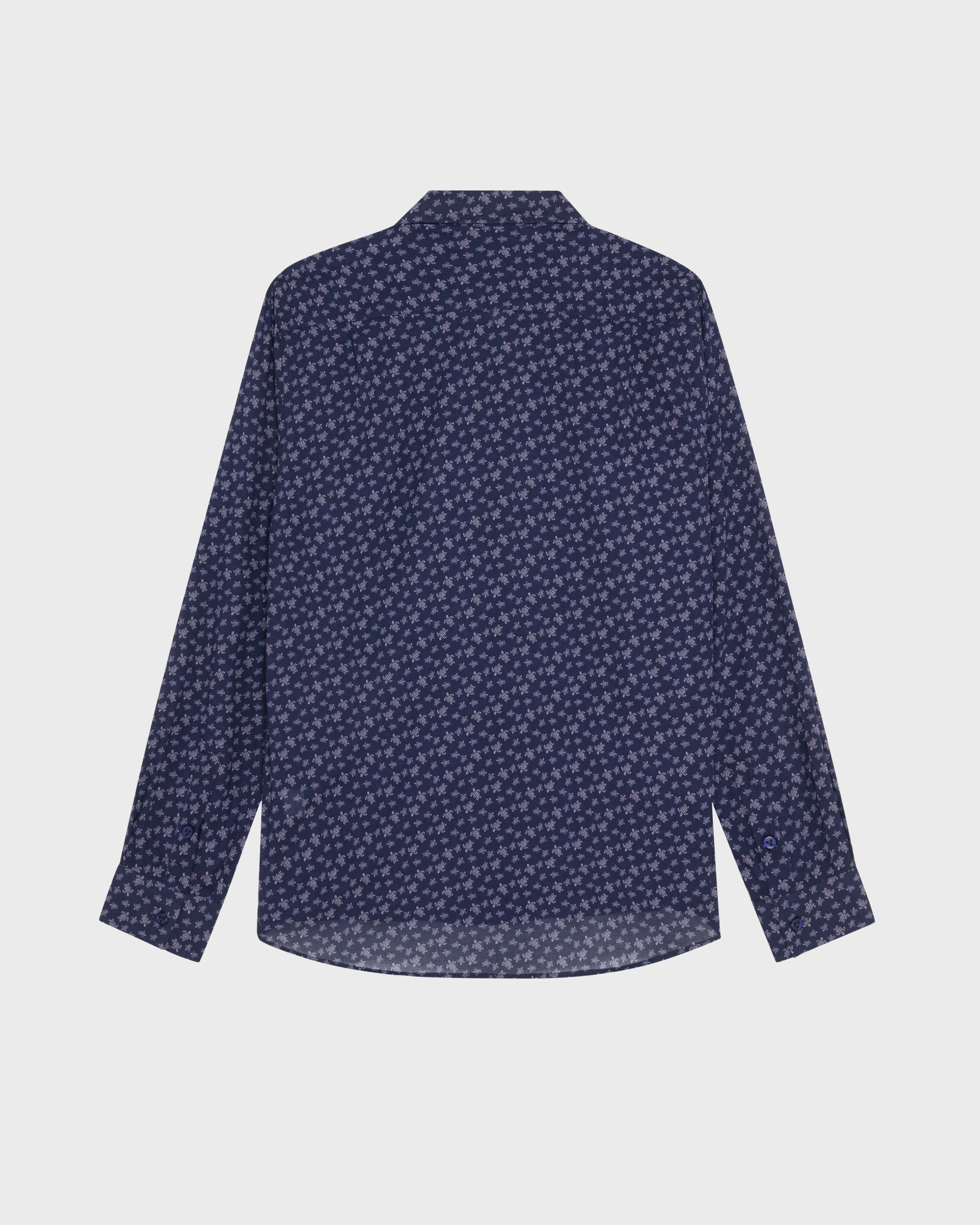 Chemise en voile de coton homme Micro Ronde Des Tortues OURAGAN back view