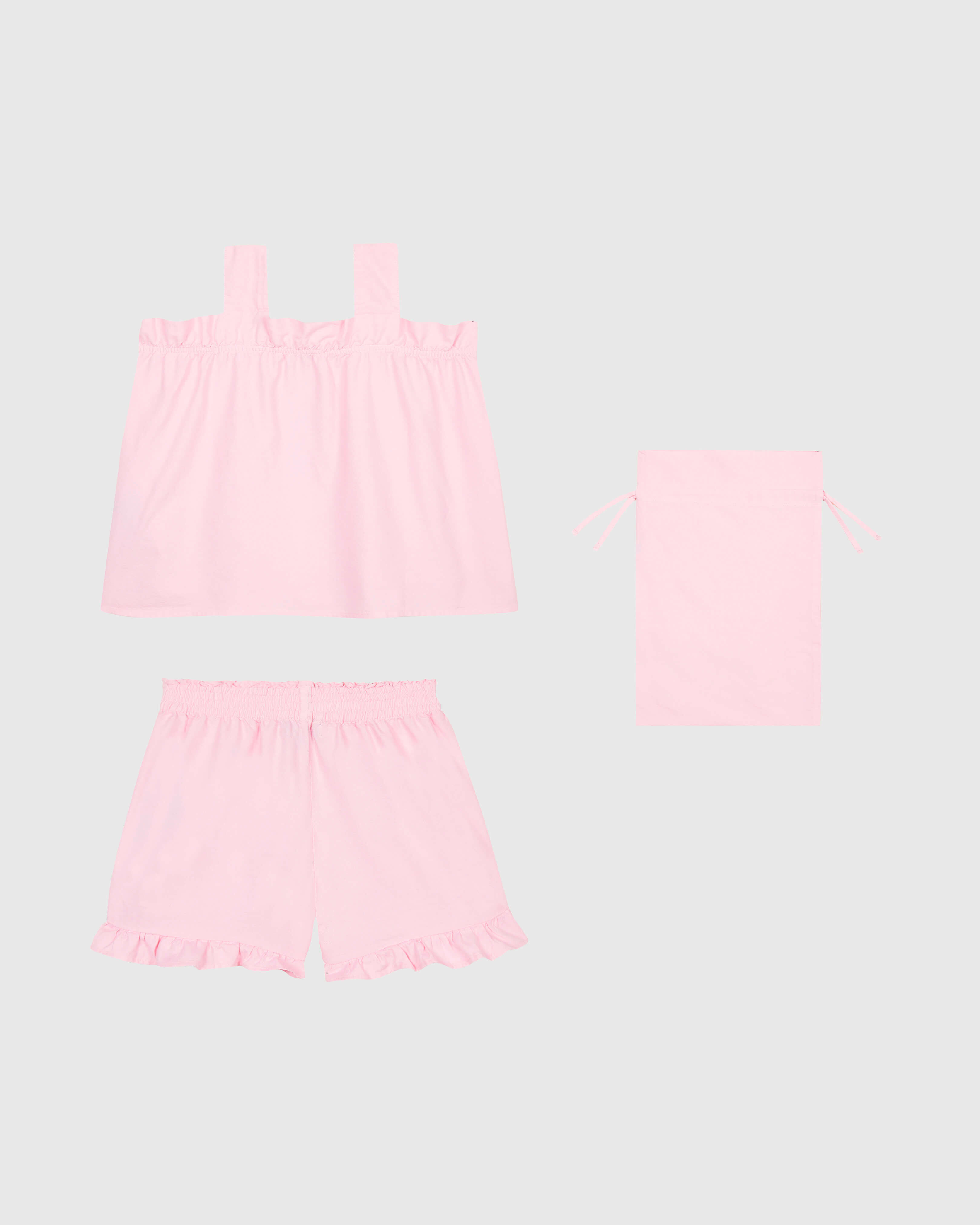 Girls Pink Set with Embroidered Turtle PEONY back view