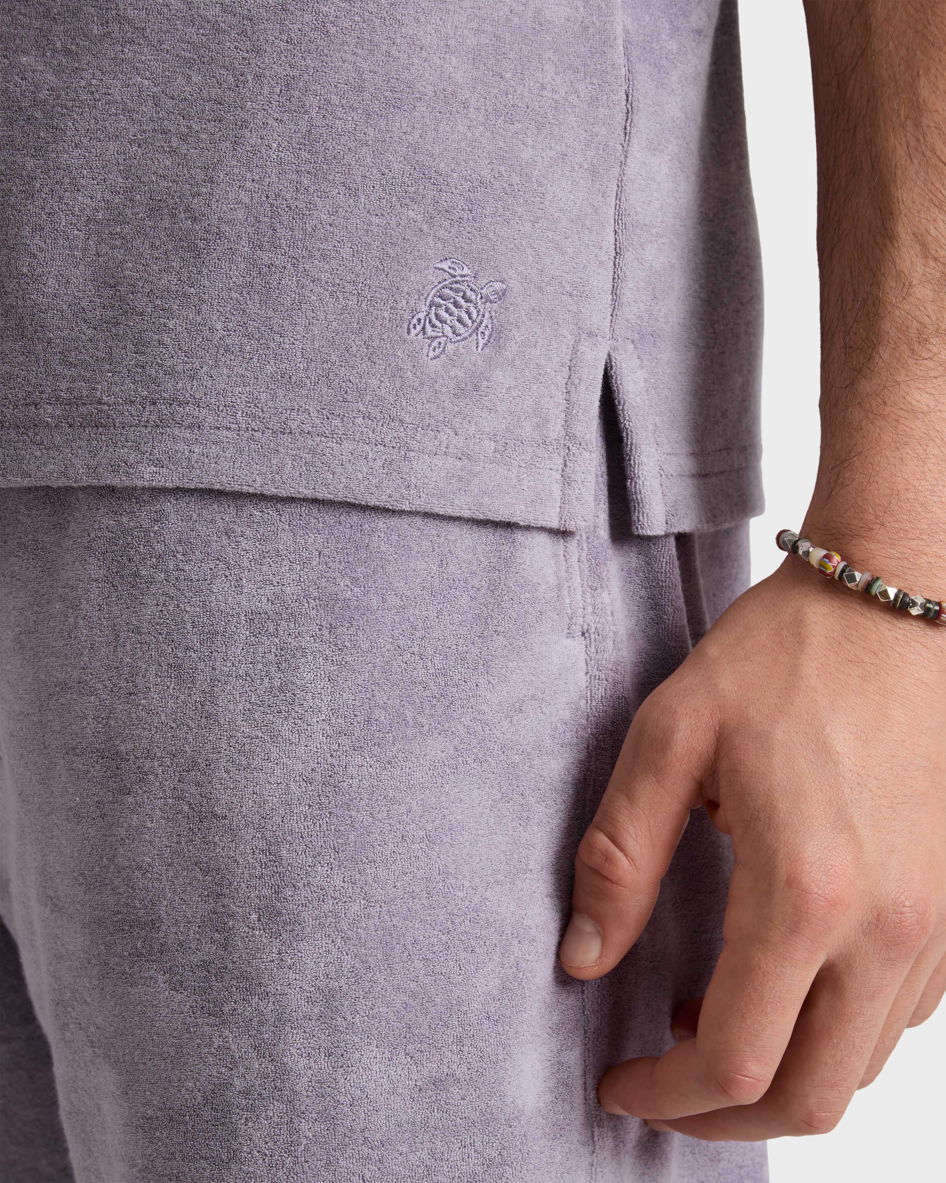 Camisa de bolos de tejido terry de color liso para hombre OURAGAN supp1 view