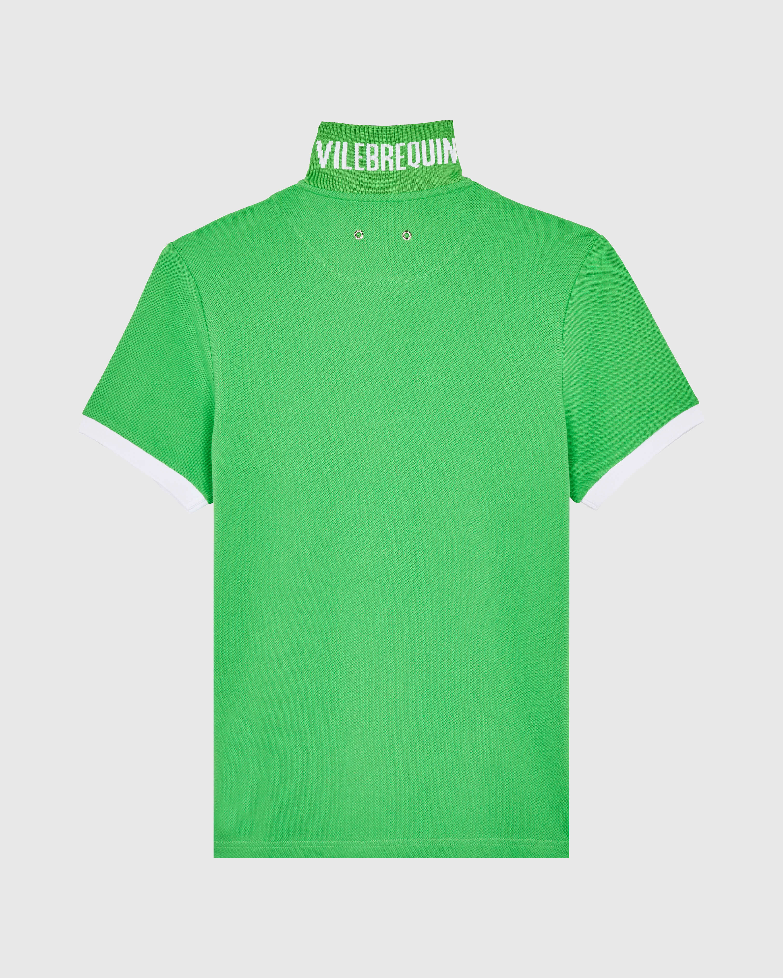 Men Organic Cotton Pique Polo Shirt Solid LASER back view