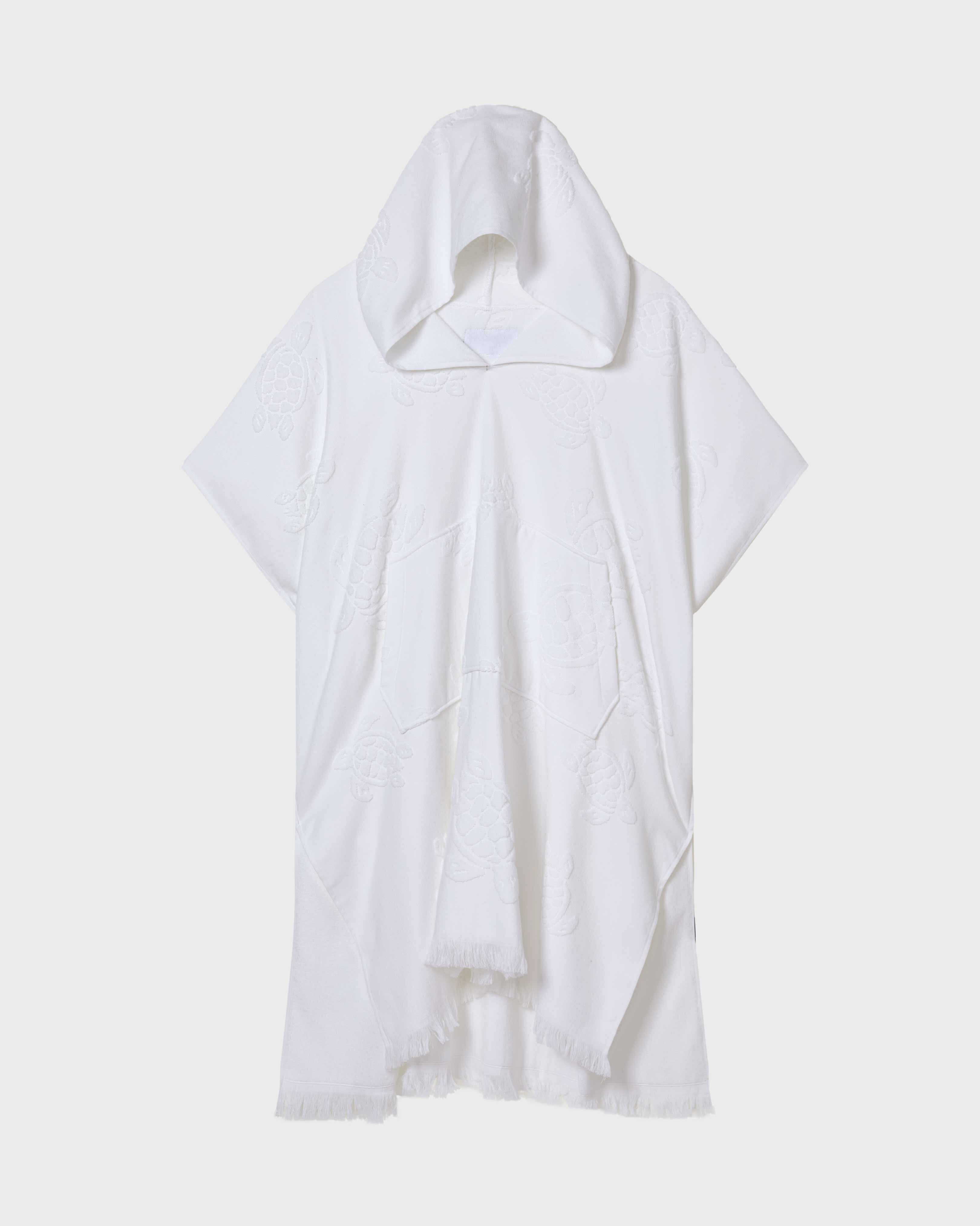 Poncho en tejido terry BLANCO front view