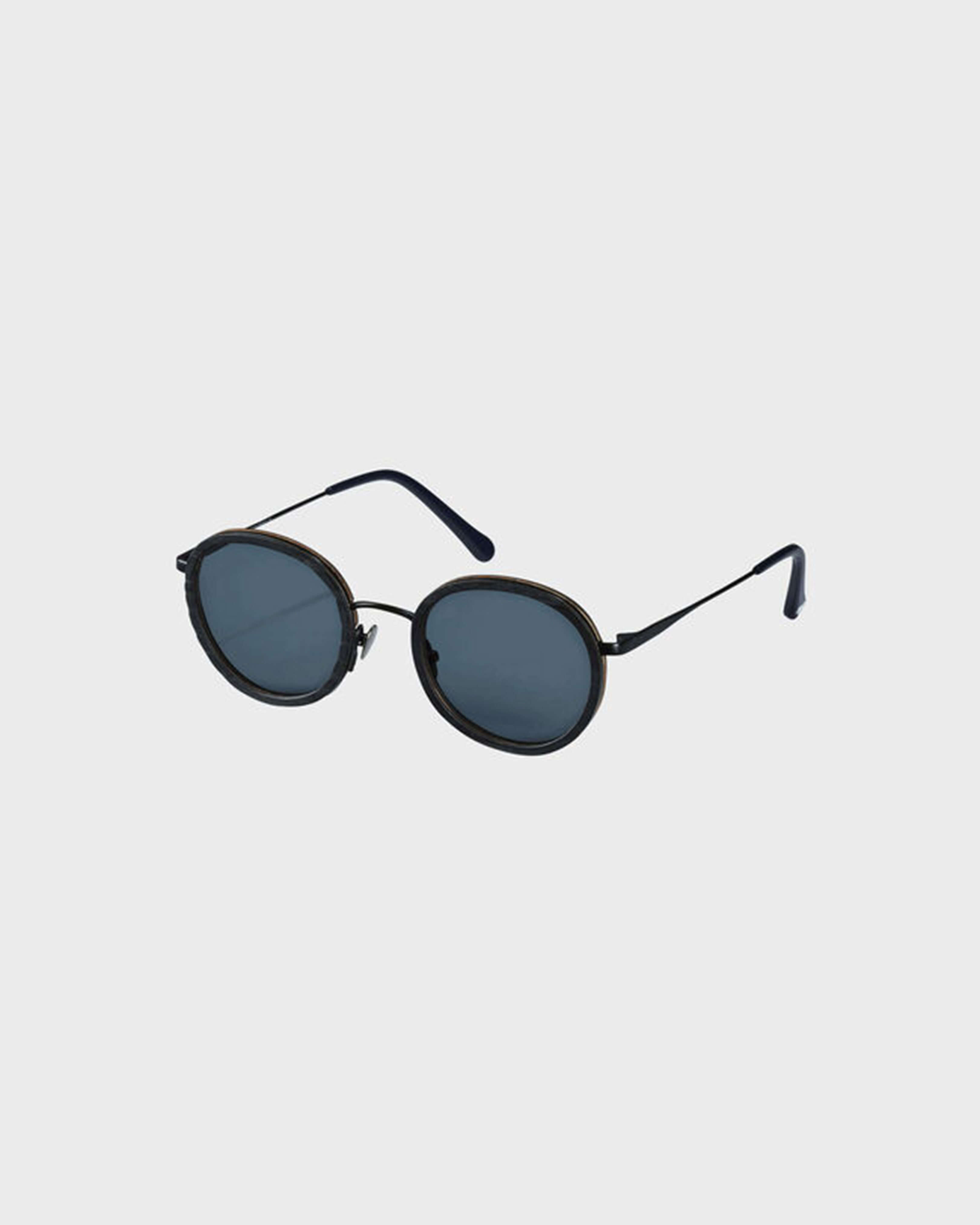 White Tulipwood Women and Men Sunglasses - VBQ x Shelter BLACK back view