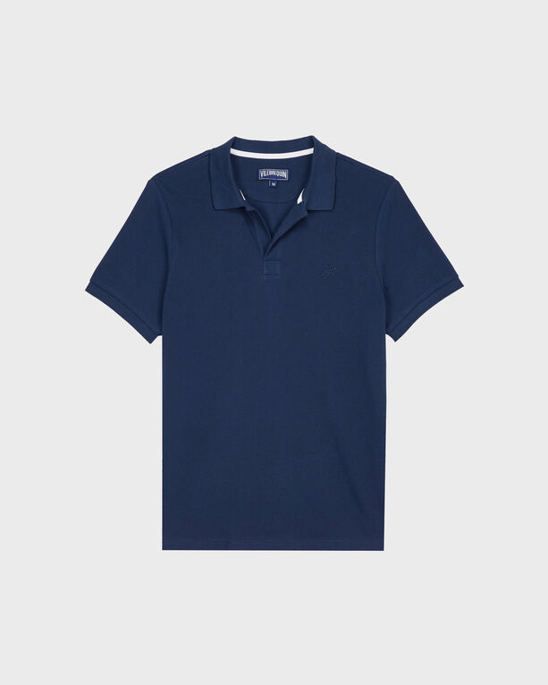 Vilebrequin - Men Organic Cotton Pique Polo Shirt Solid - Polo - Palatin - Blue - Size L