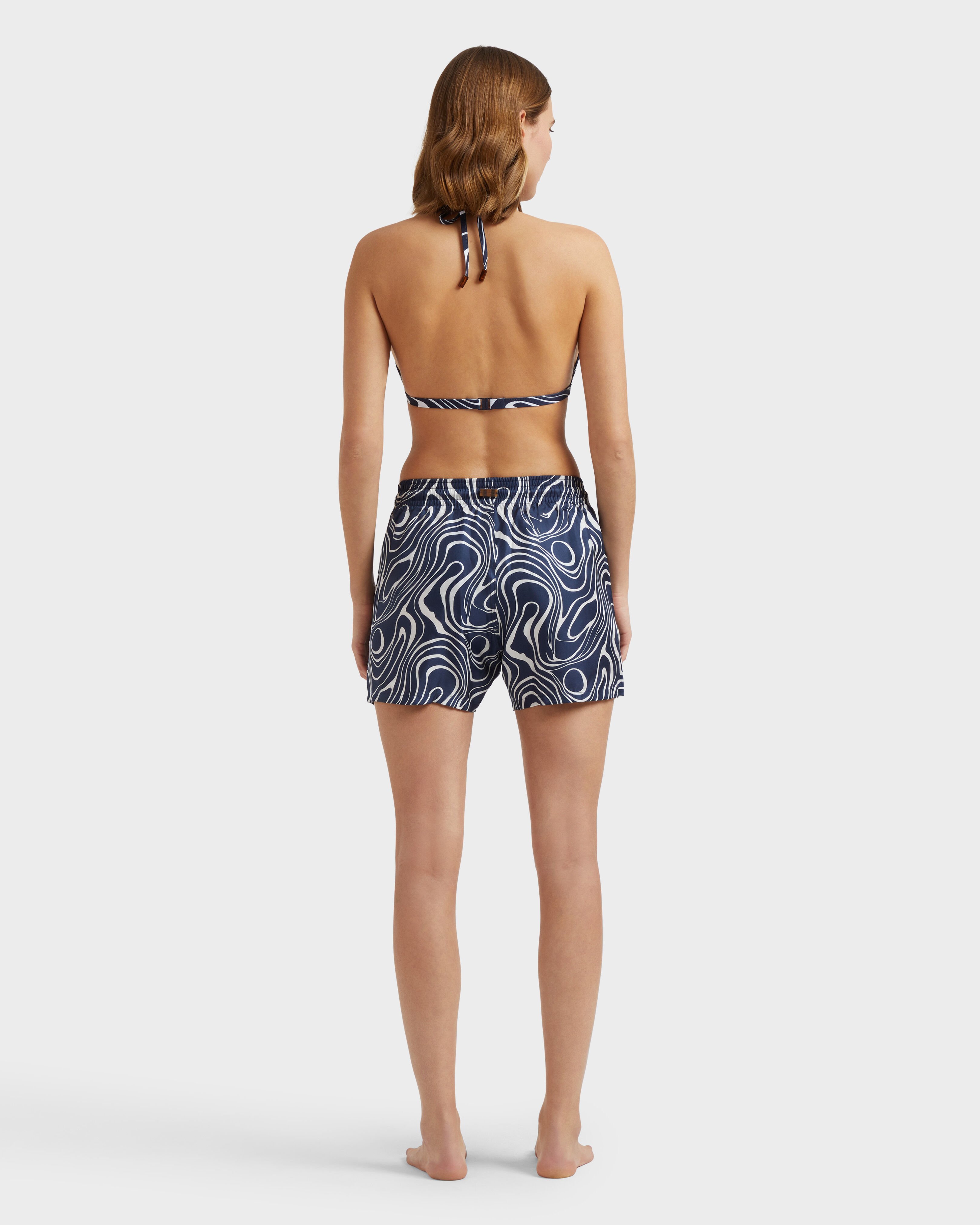 Bermuda donna in seta Waves BLU MARINE backworn view