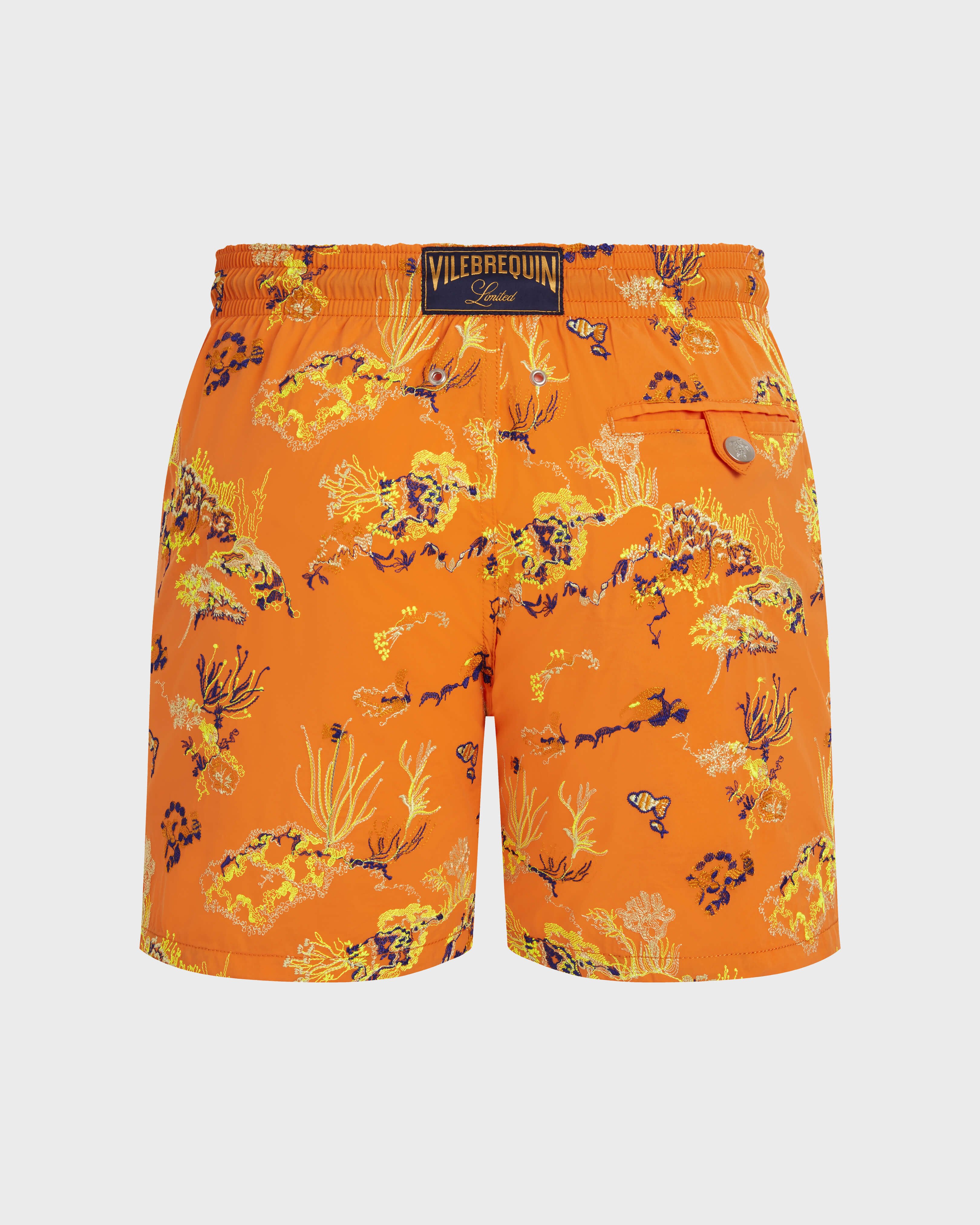 Men Embroidered Swim Shorts Coral Reef - Limited Edition VITAMIN back view