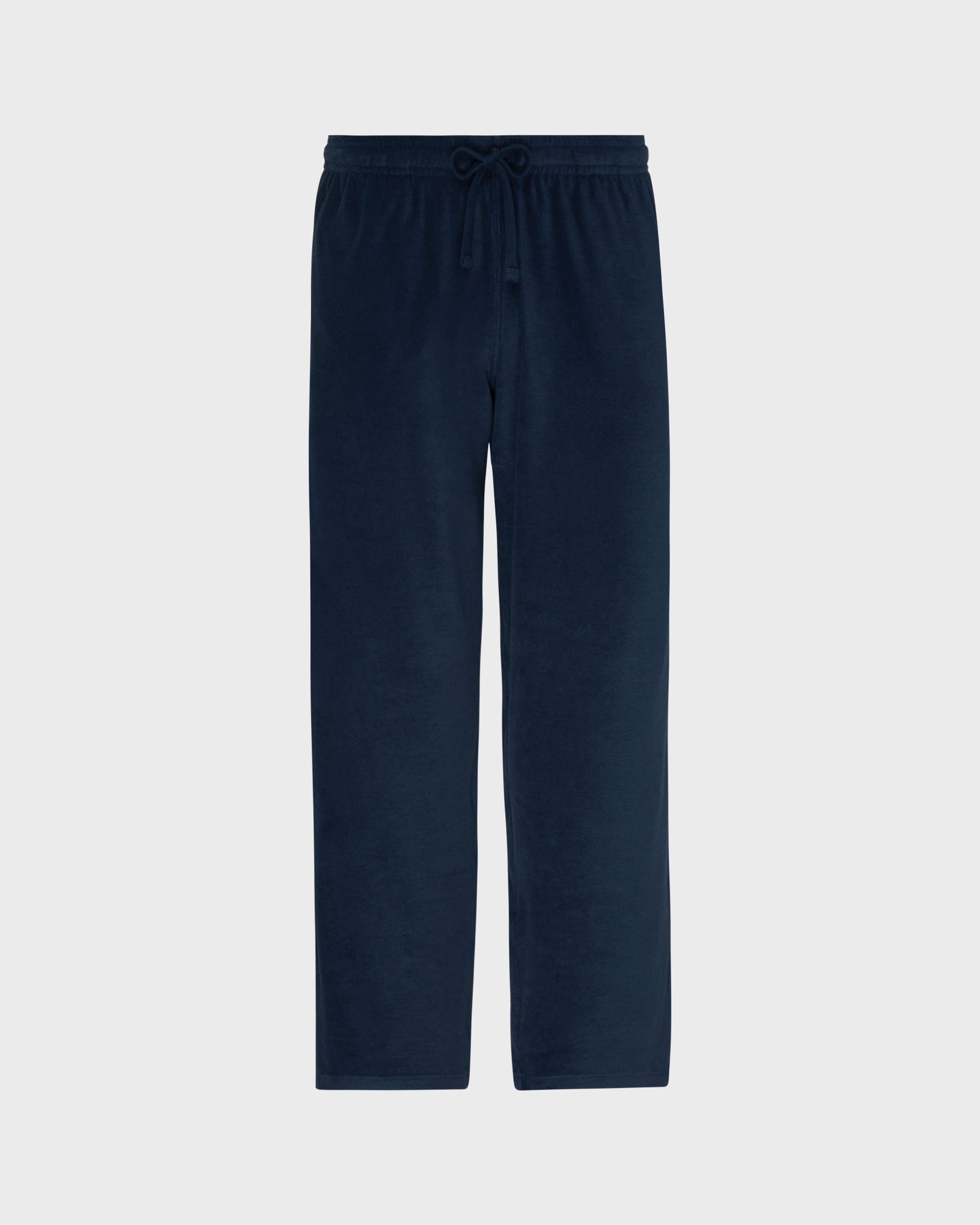 Men Terry Pants Solid NAVY front view
