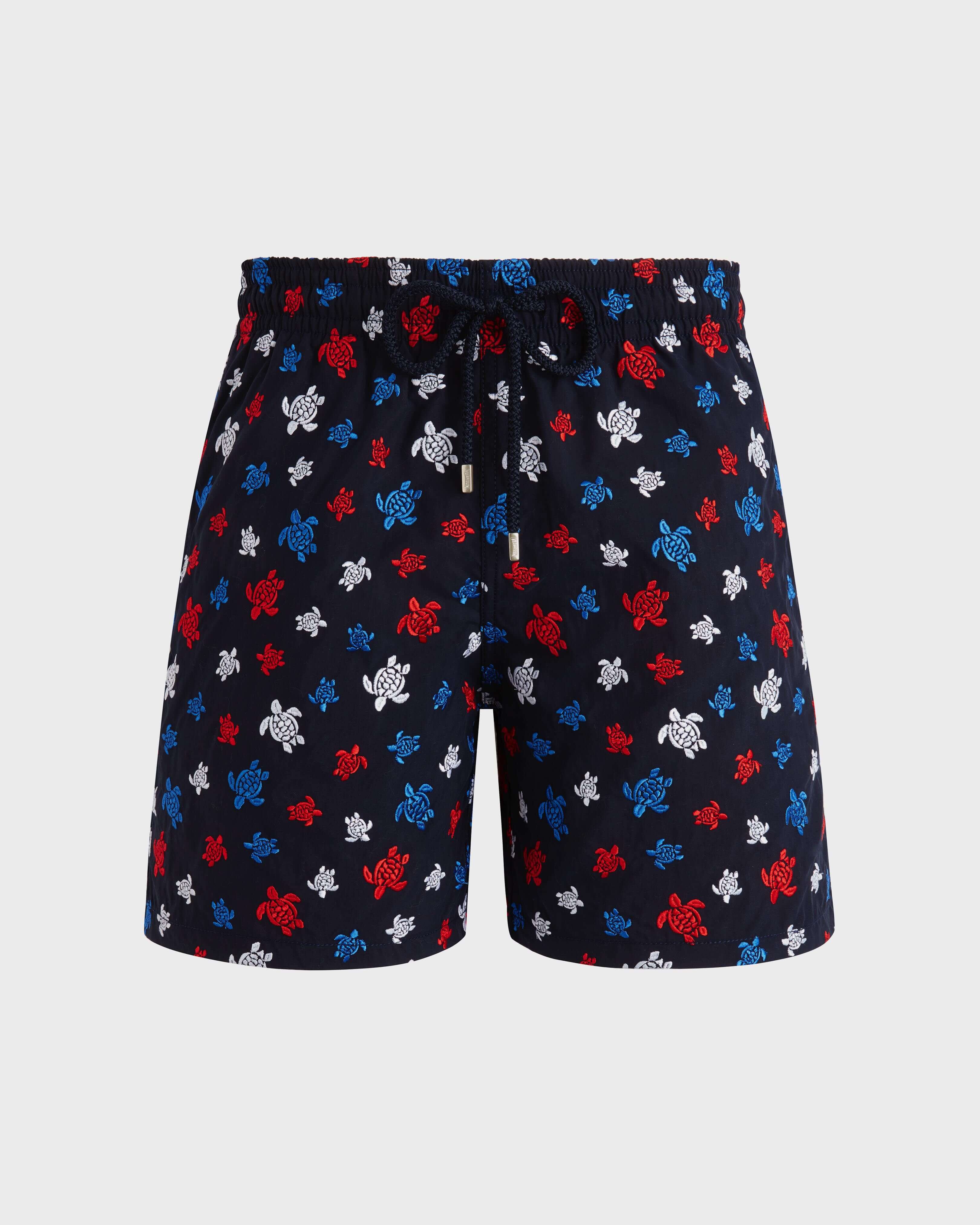 Boys Swimwear Embroidered Ronde Tortues Tricolores - Limited Edition BLU MARINE front view