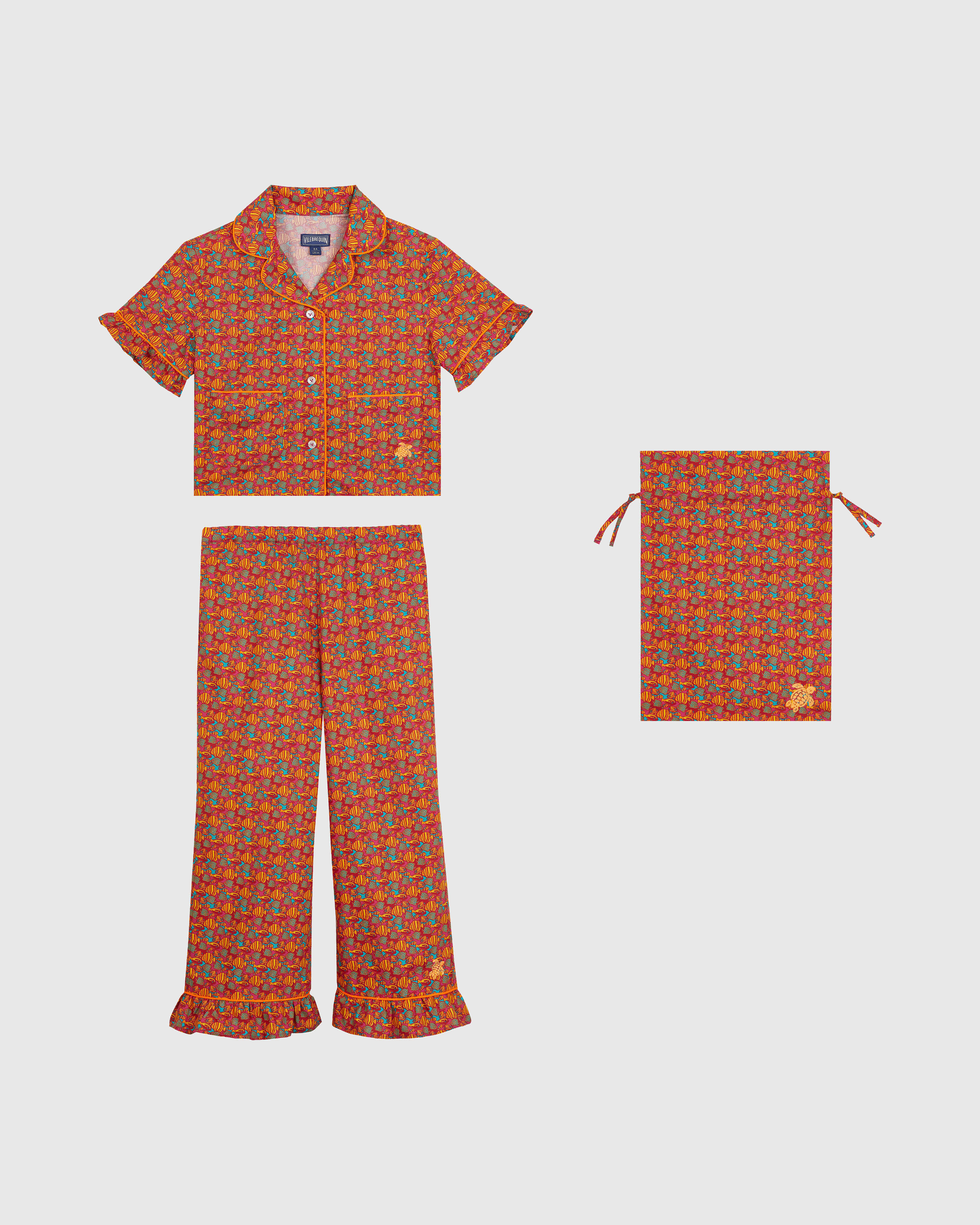 Girls Pyjama Set Fishy Vibes BOUGAINVILLEA front view