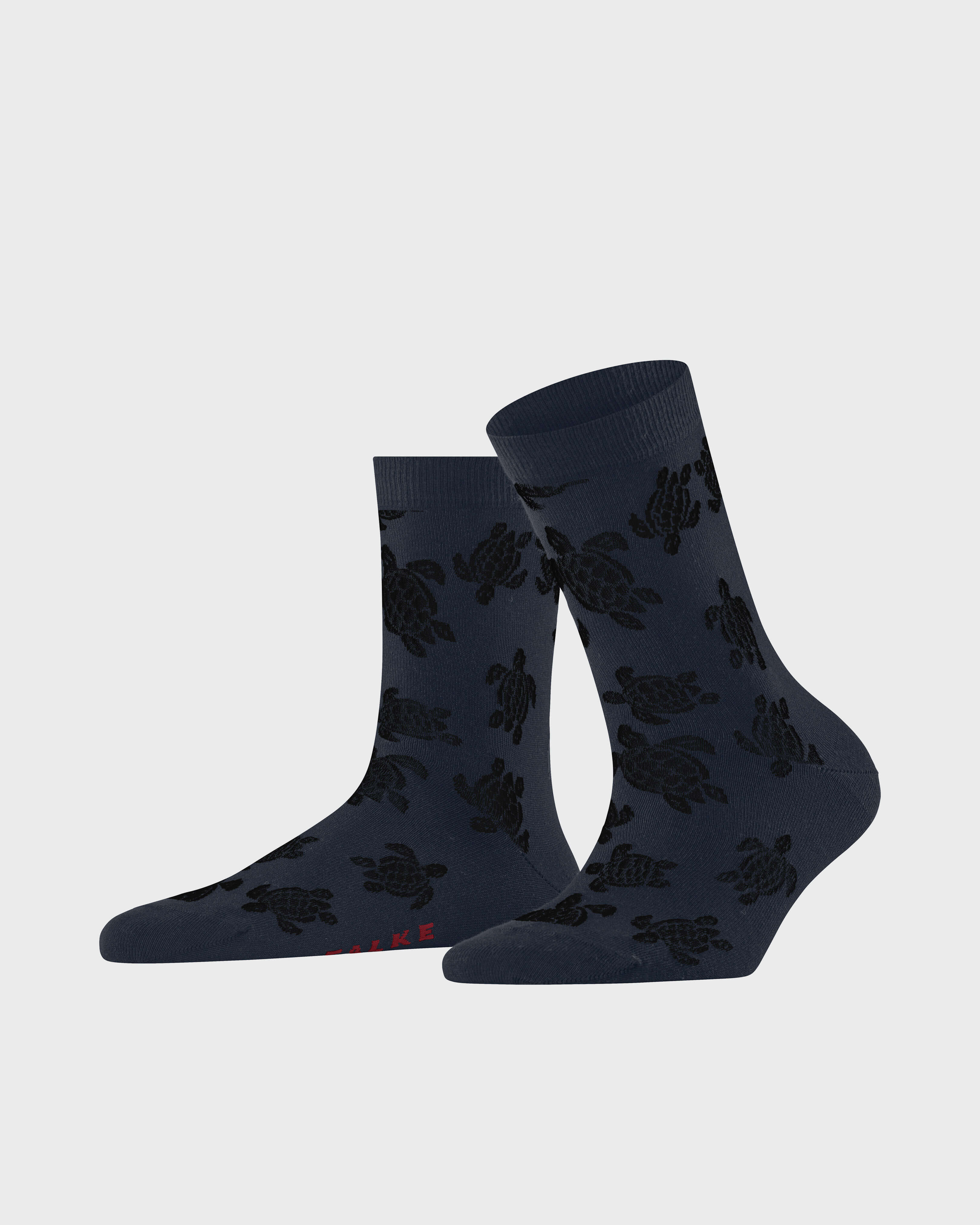 Women Socks Ronde des Tortues - Vilebrequin x Falke NAVY front view