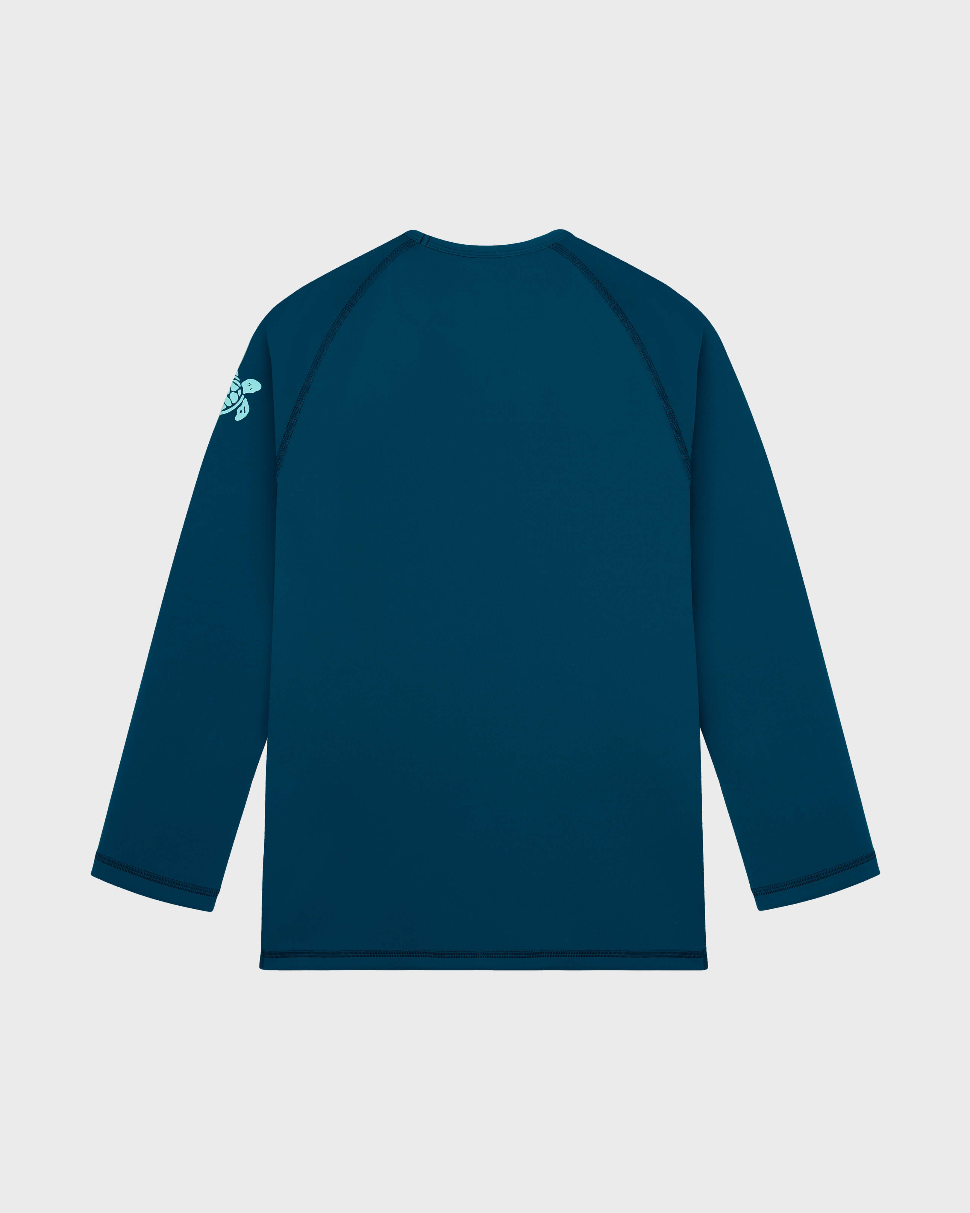 Men UV Protection Long Sleeves Rashguard Solid PEACOCK back view