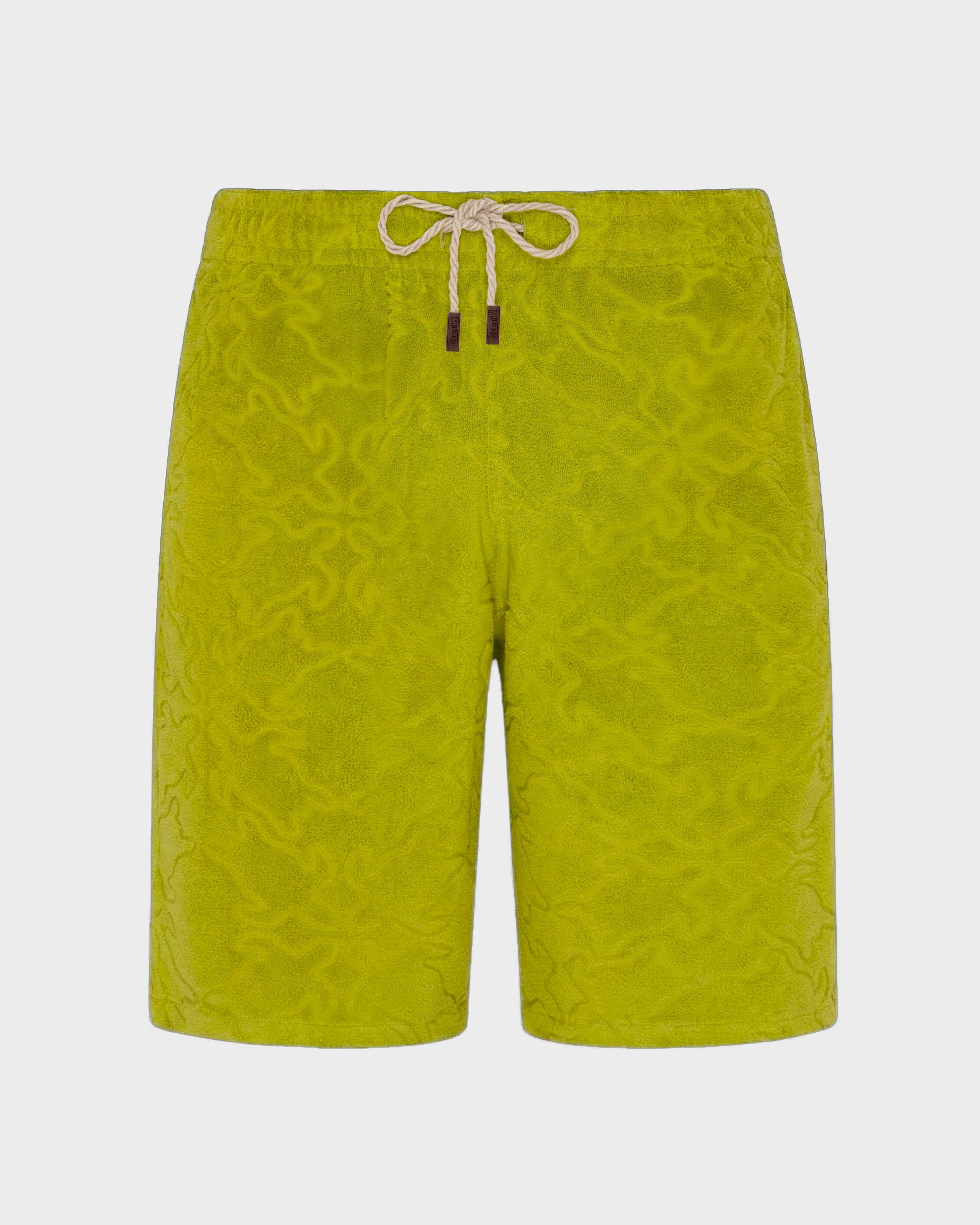 Turtles Net Jacquard Frottee-Bermudashorts für Herren ABSINTH front view