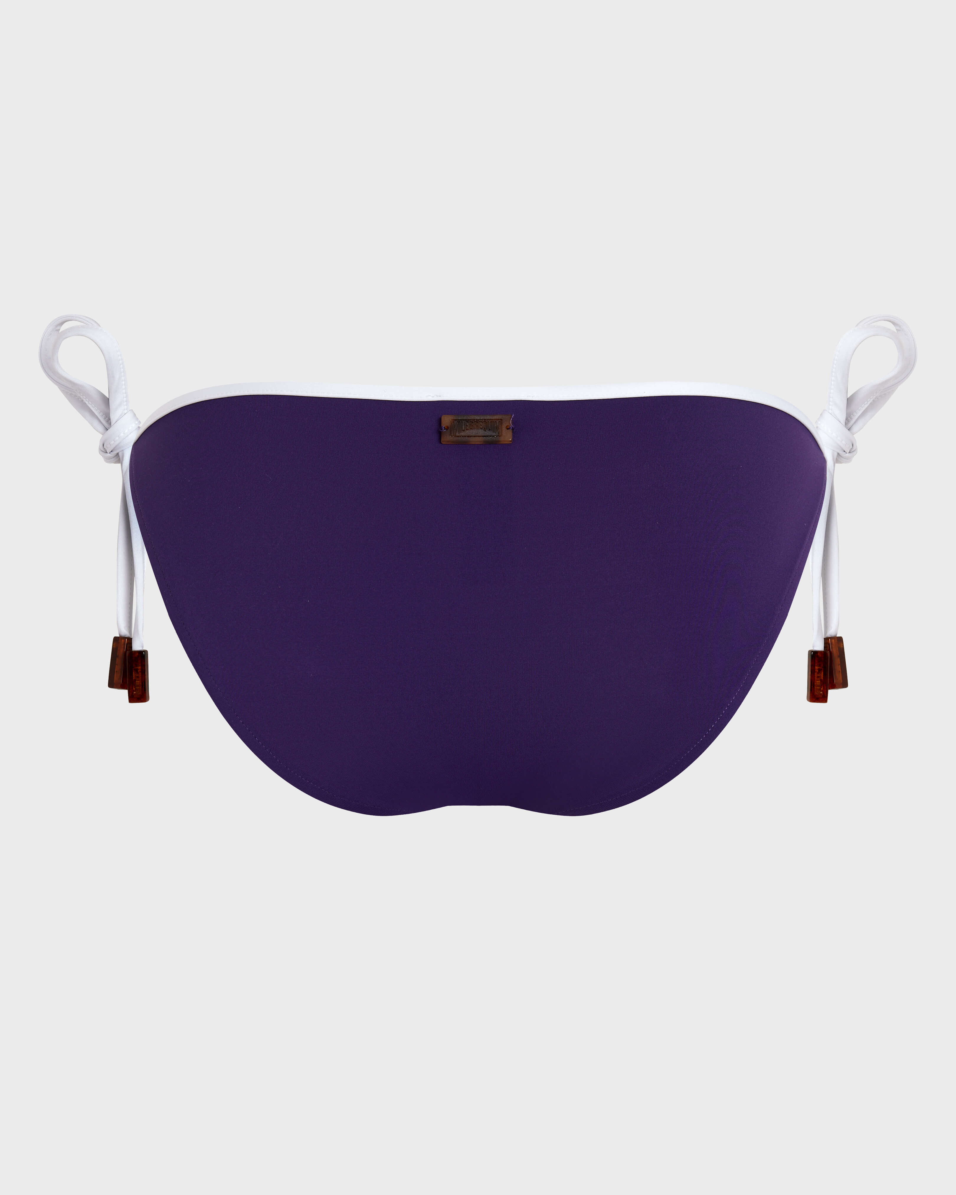 Women Side Tie Bikini Bottom Solid VIOLETTE back view