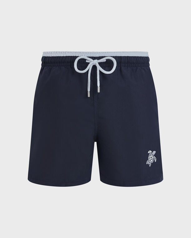 Vilebrequin - Zweifarbige Solid Bicolore Badeshorts Für Herren - Bademode - Moka - Blau - Größe XXXL Vilebrequin - Zweifarbige Solid Bicolore Badeshorts Für Herren - Bademode - Moka - Blau - Größe XXXL