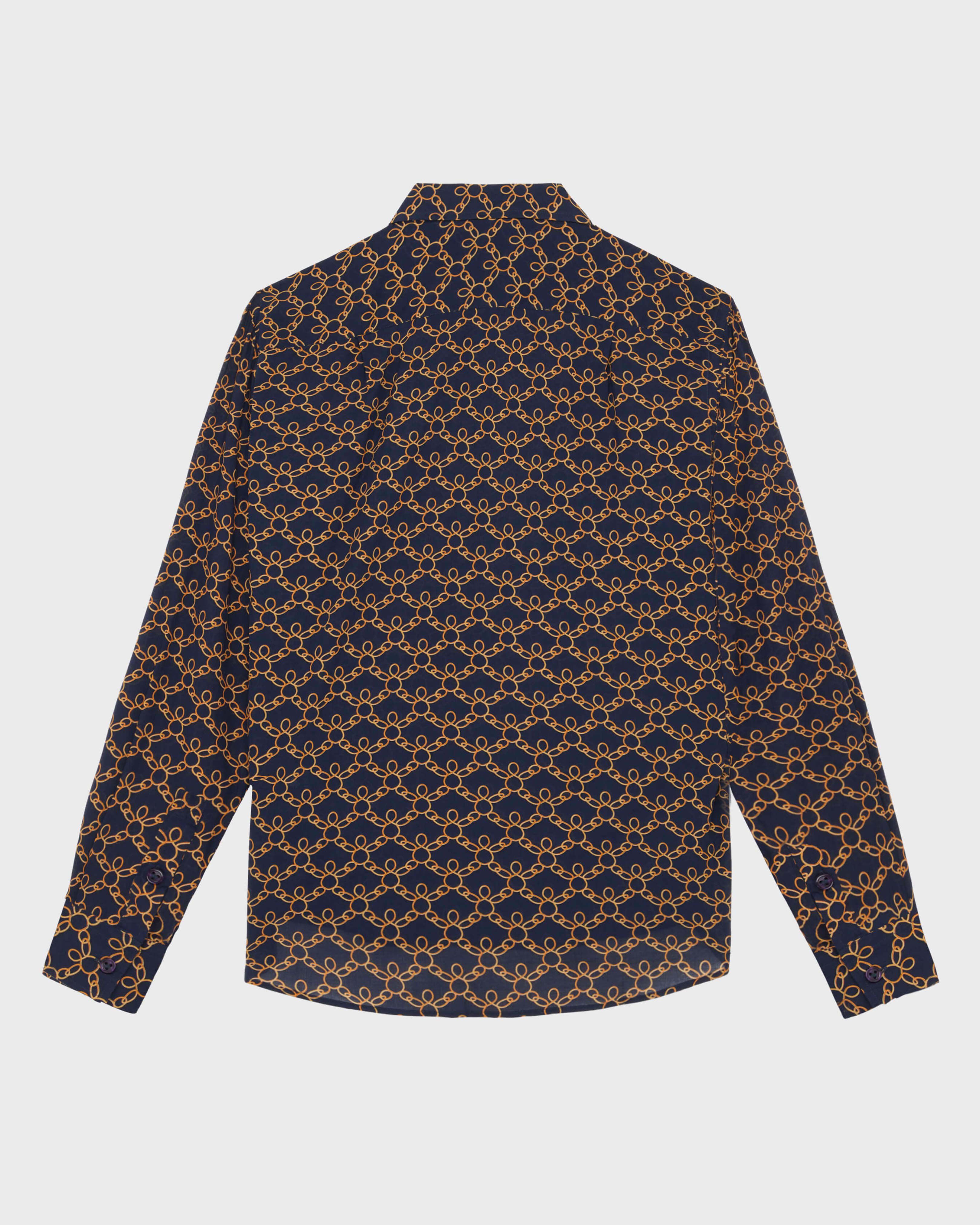Camisa de algodón Turtles Chain para hombre AZUL MARINO back view