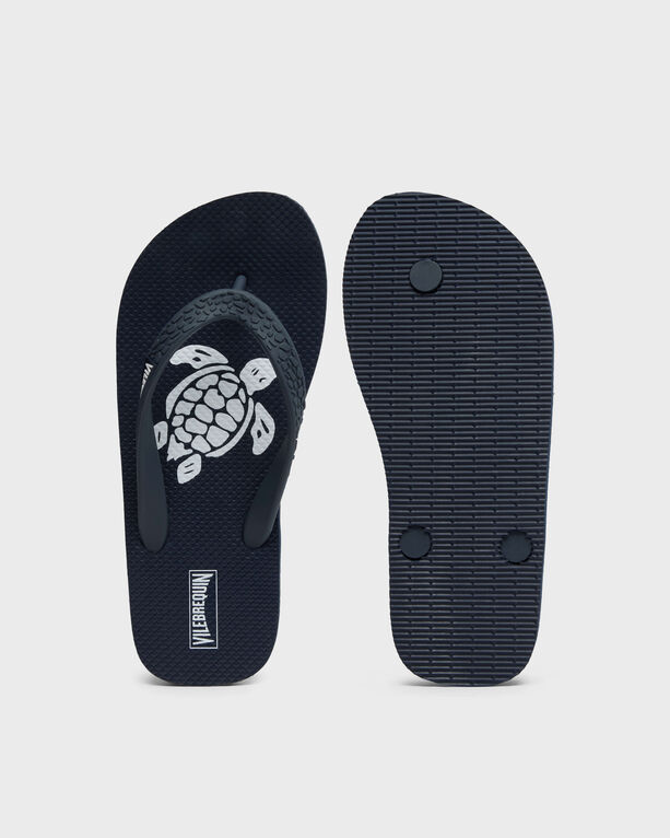 Vilebrequin Kids Flip Flops Turtles In Blue