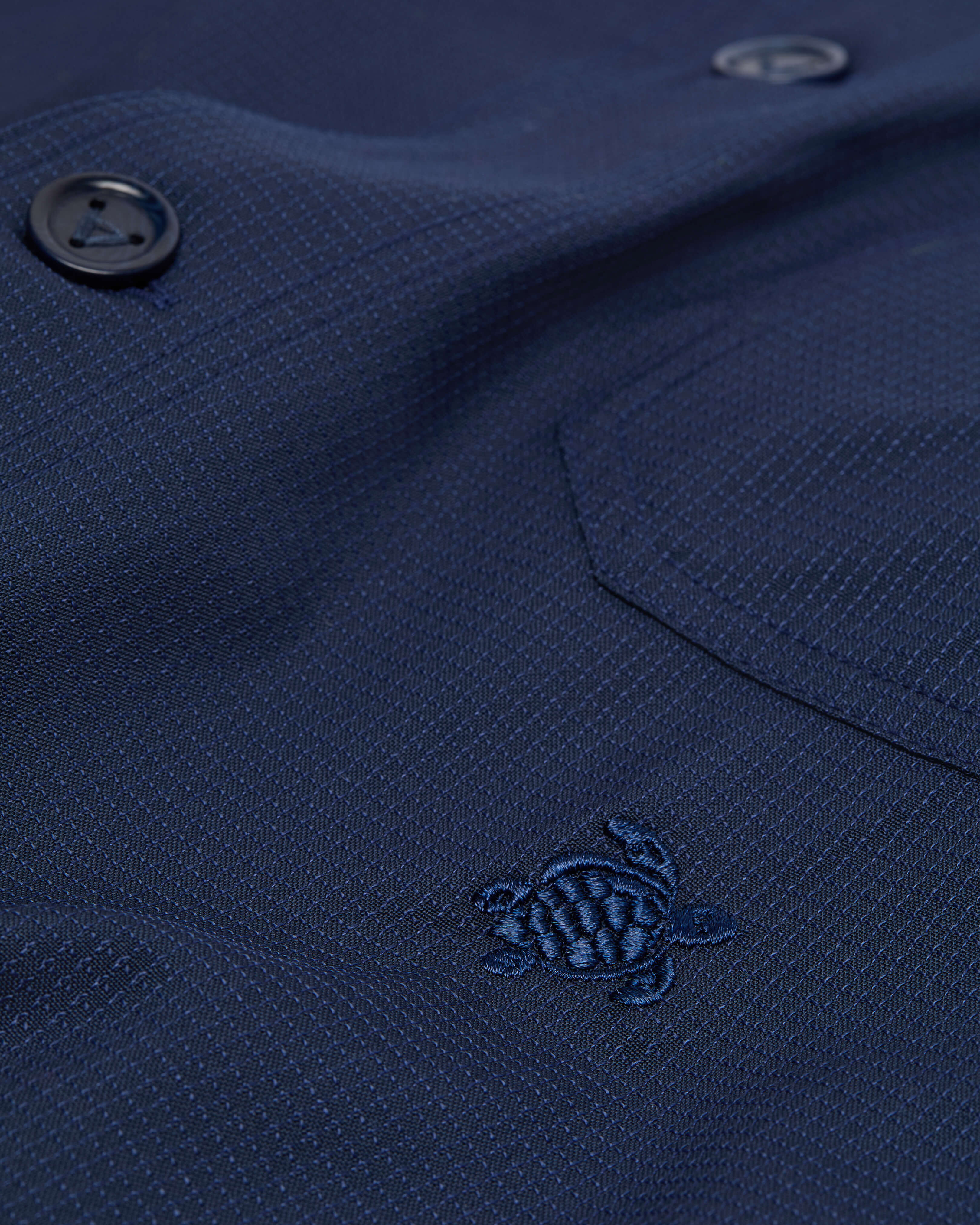 Micro Carreaux Herren-Overshirt aus Wolle MARINEBLAU supp4 view