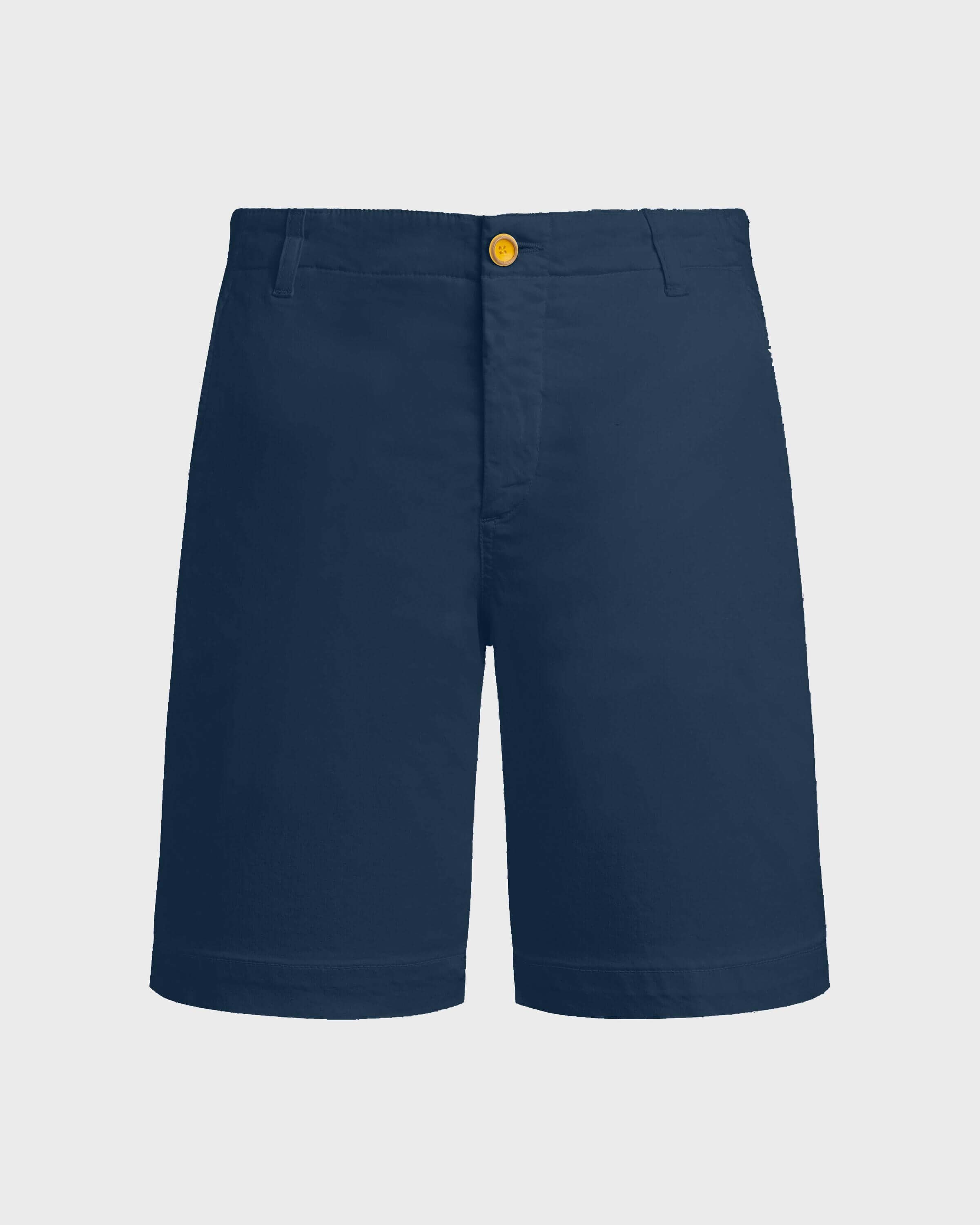 Men Tencel Bermuda Shorts Solid NAVY front view