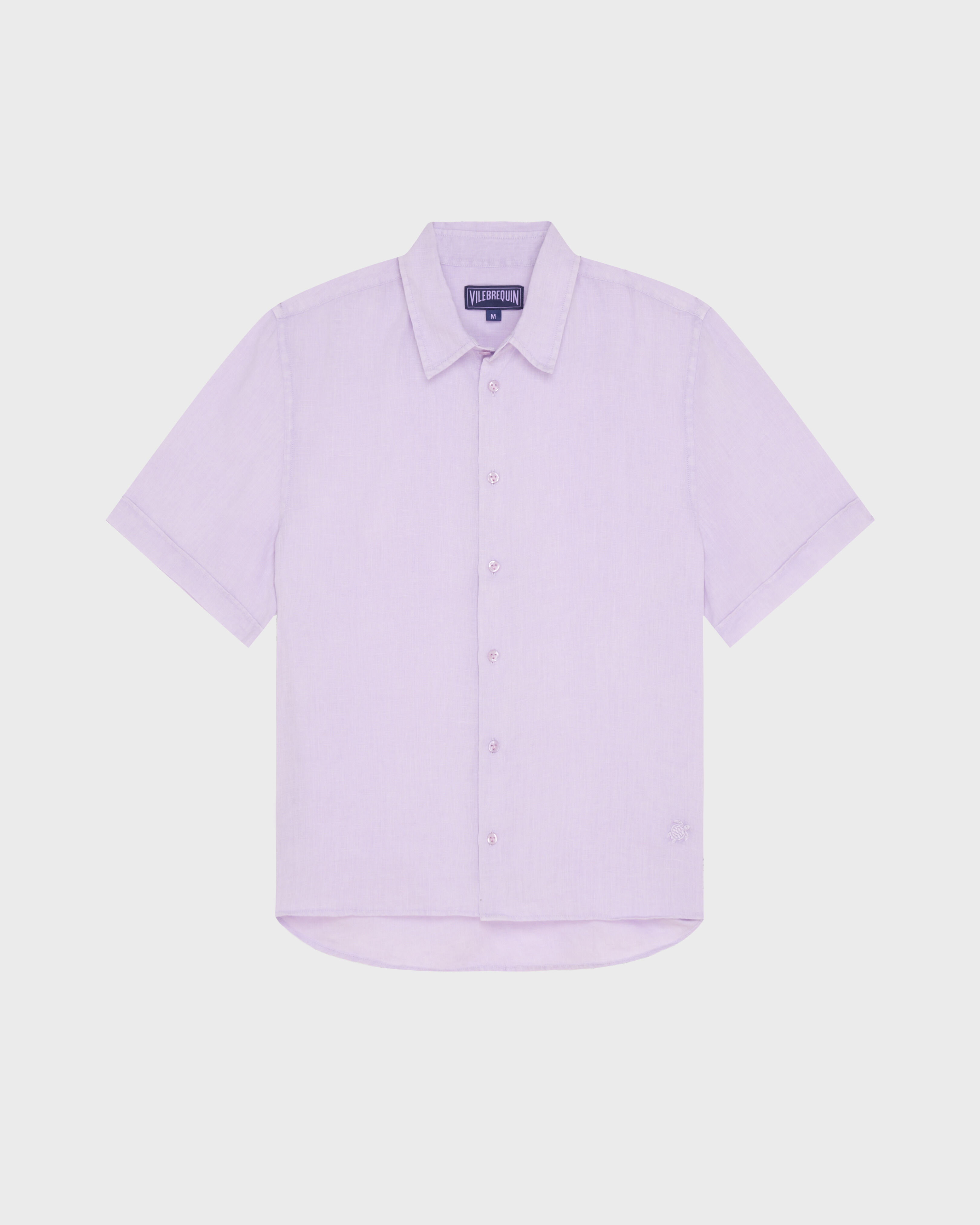 Camisa de bolos de lino con tinte mineral para hombre KUNZITE front view