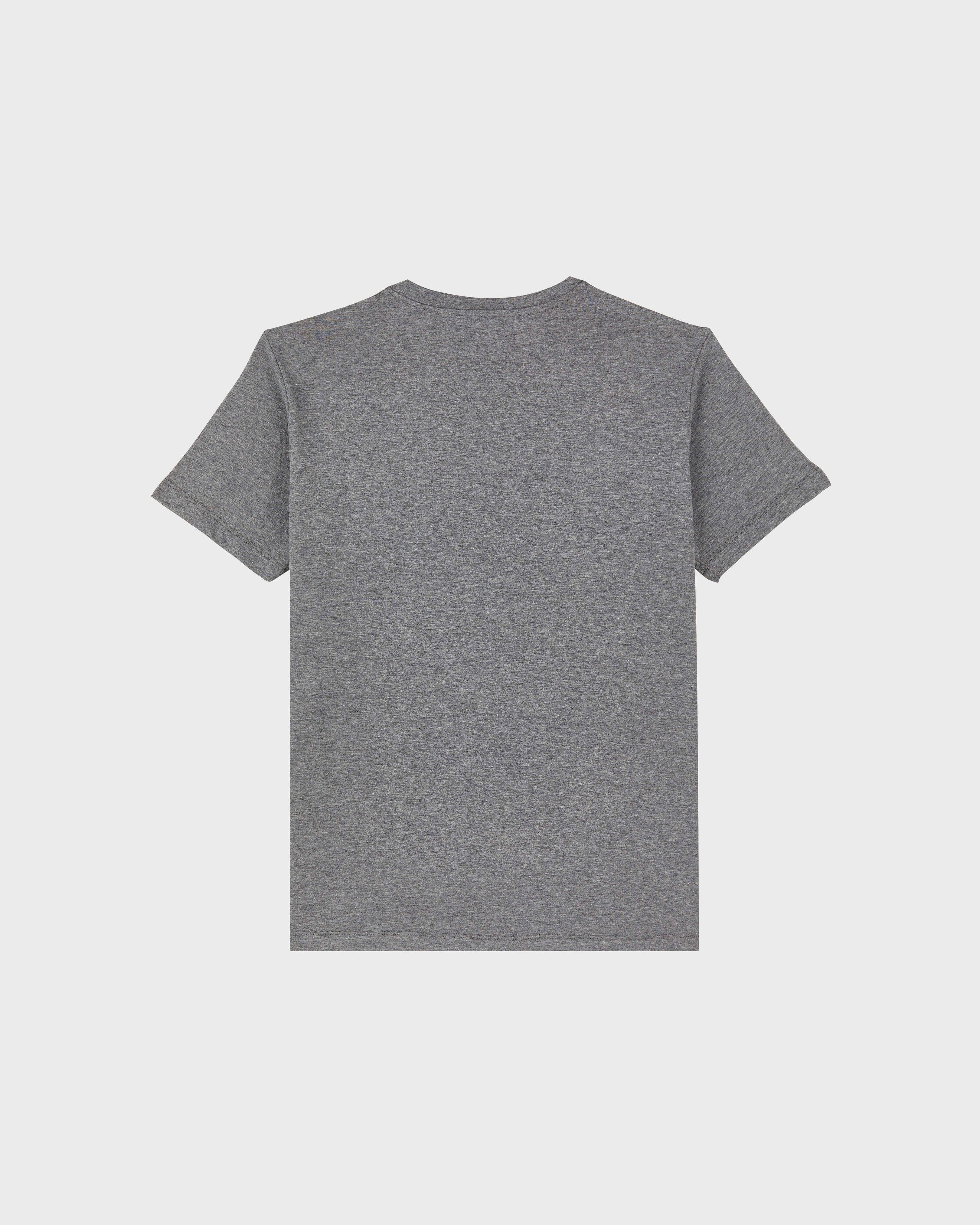 Men Cotton T-shirt Embossed logo HEATHER GREY back view
