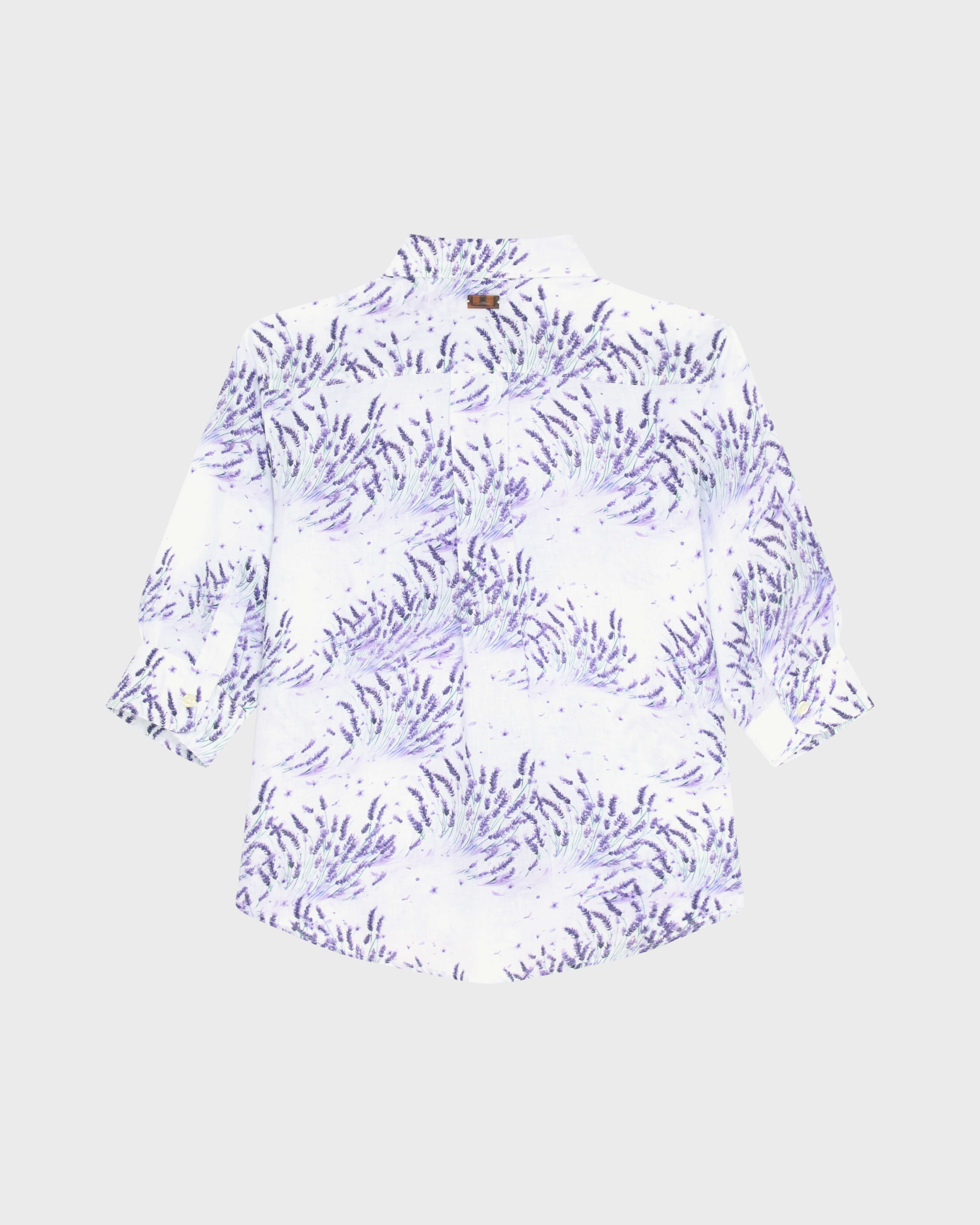 Women Linen Shirt Lavender - IN STOCK May 12th WHITE back view
