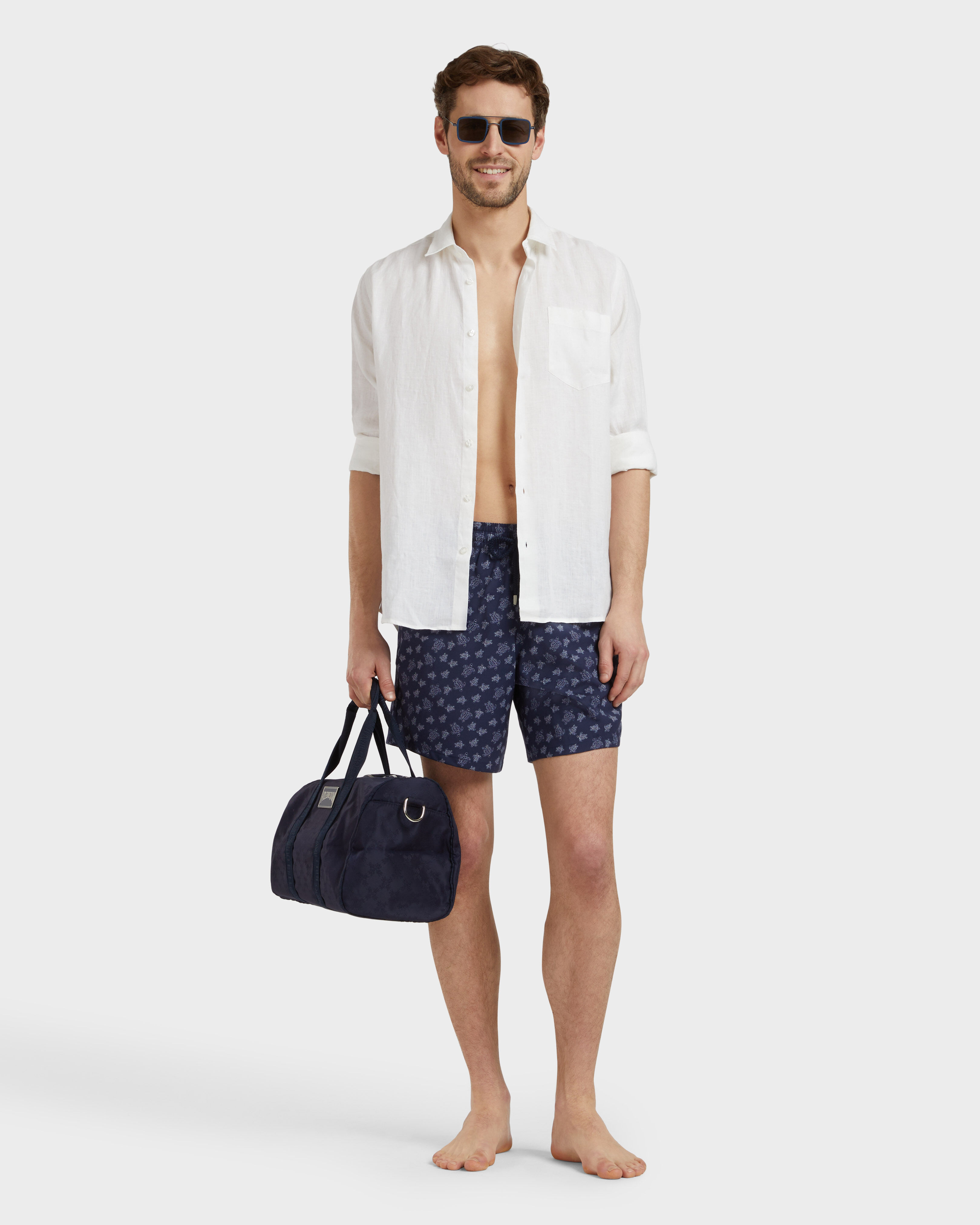 Ronde des Tortues Badeshorts aus Wolle für Herren MARINEBLAU supp1 view