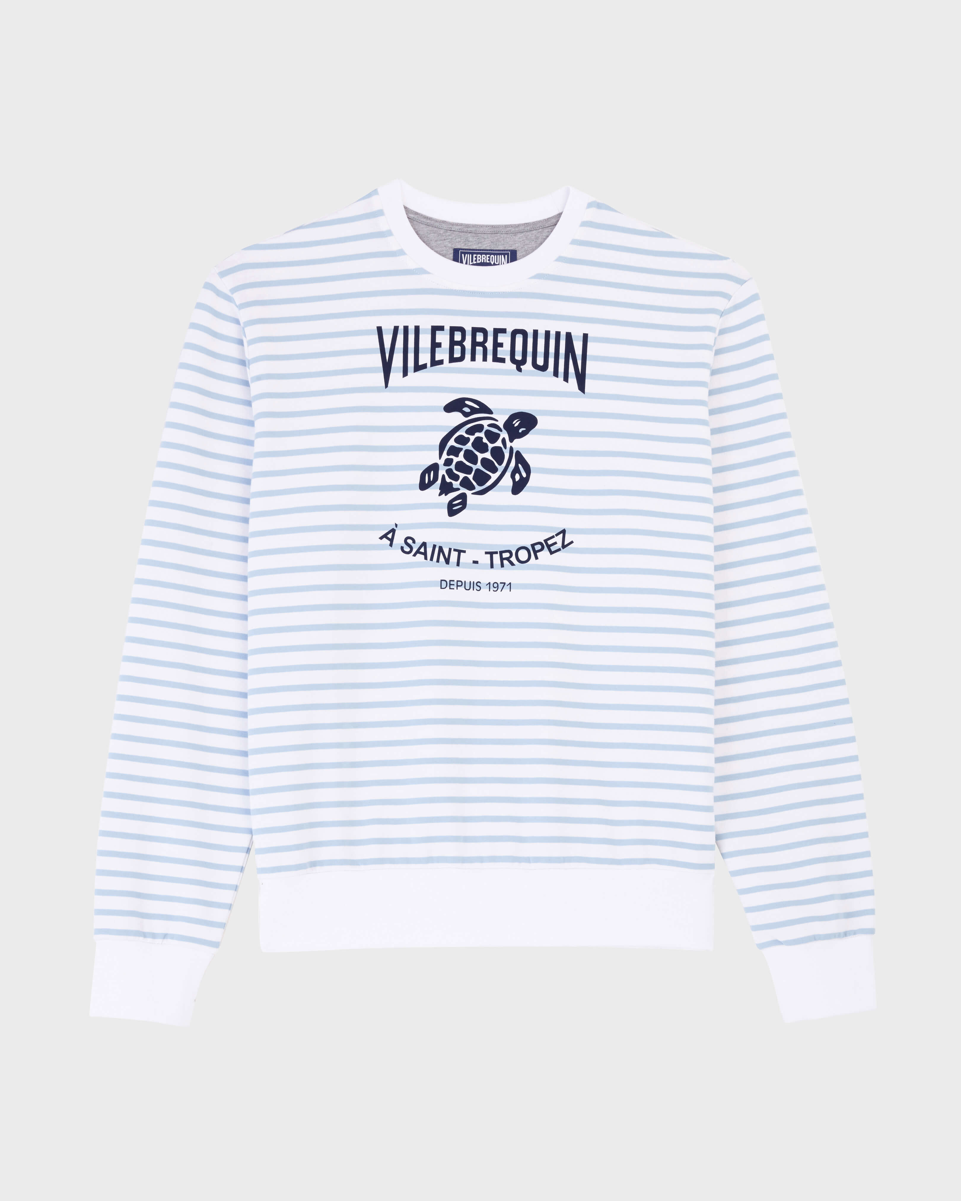 Gestreiftes Baumwoll-Sweatshirt mit Rundhalsausschnitt für Herren DIVINE front view