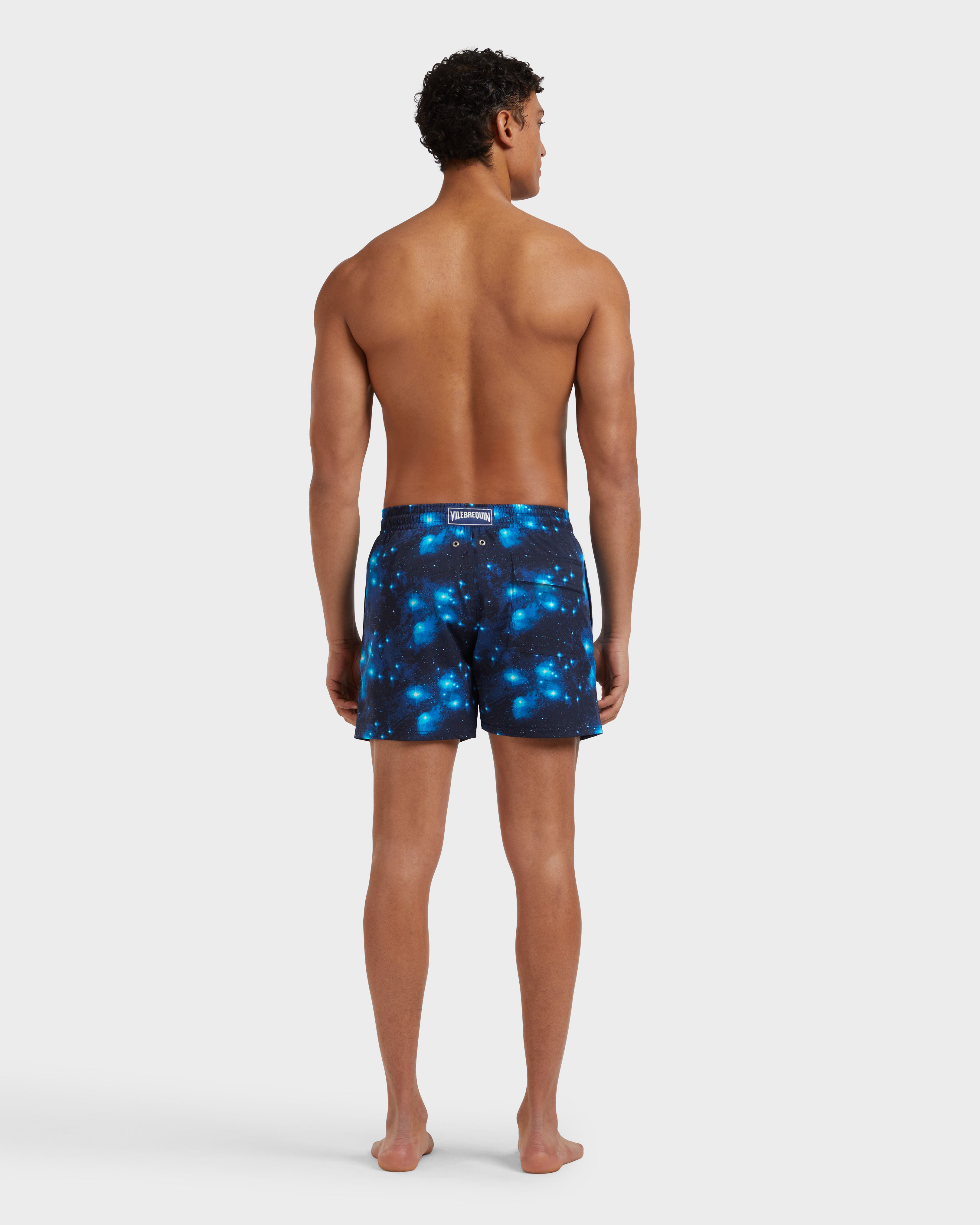 Men Stretch Short Swim Shorts Pégase NAVY backworn view