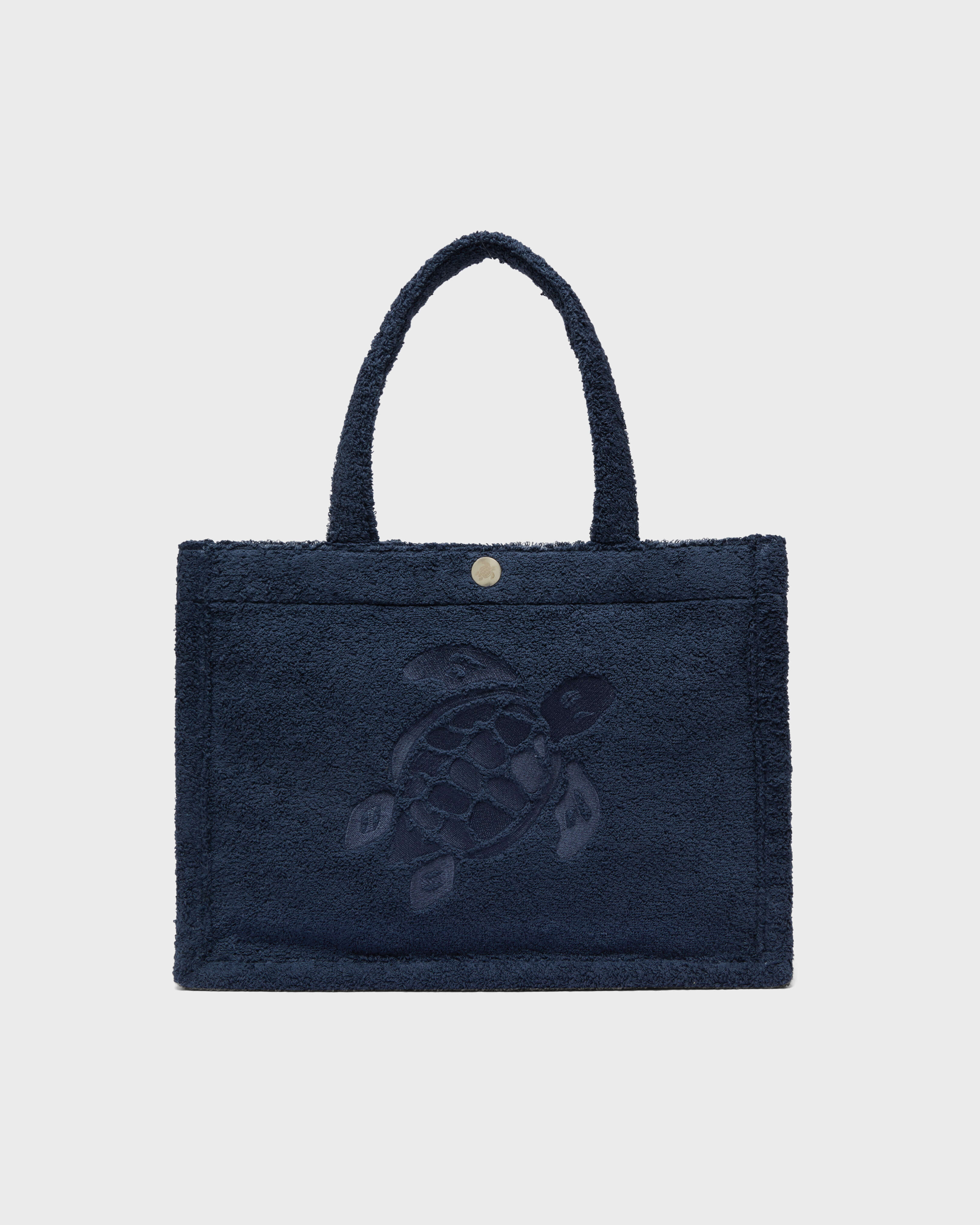 Women Terry Beach Bag Turtle NAVY front view