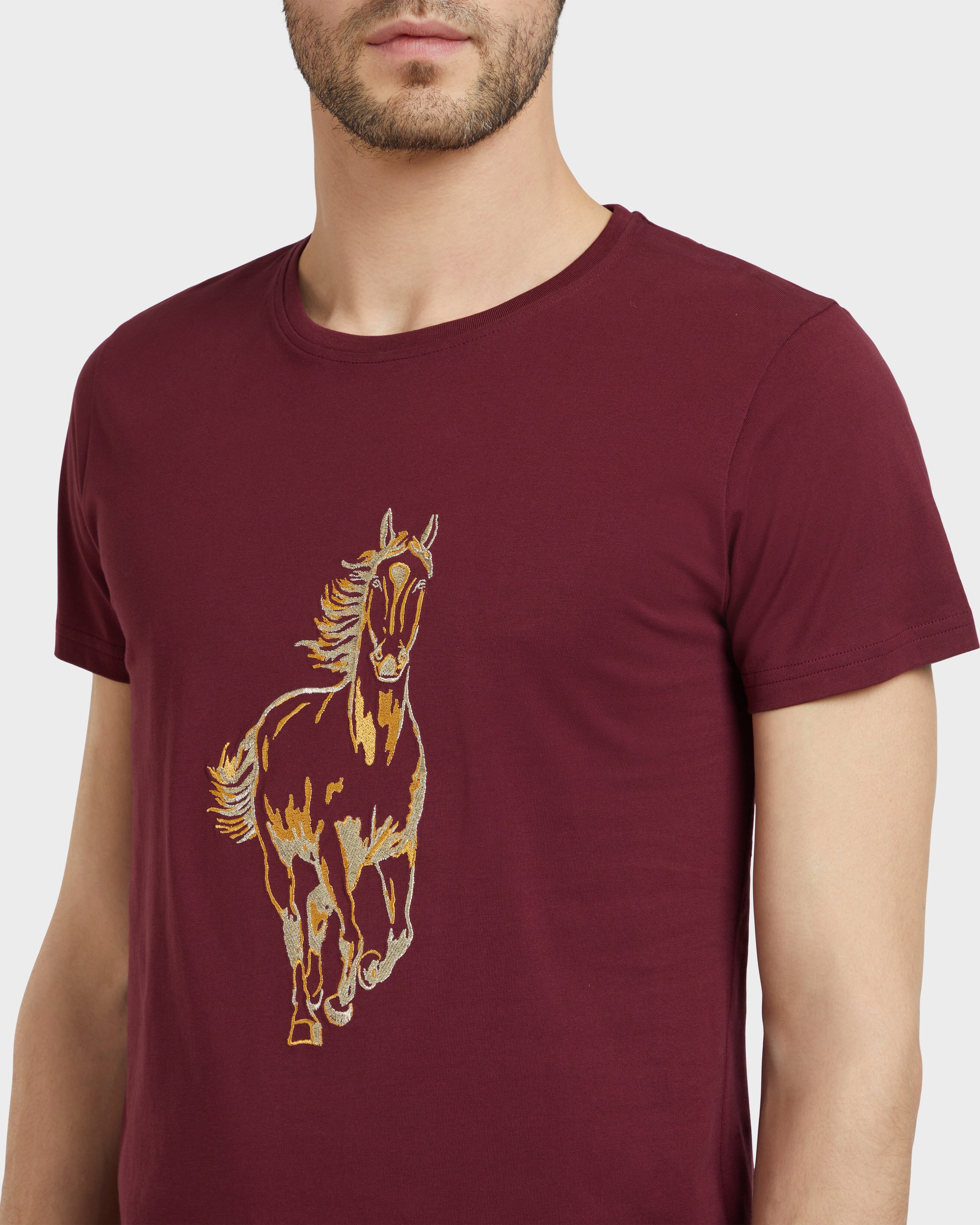 Placed Year Of The Horse T-Shirt aus Bio-Baumwolle für Herren BACCHUS supp2 view