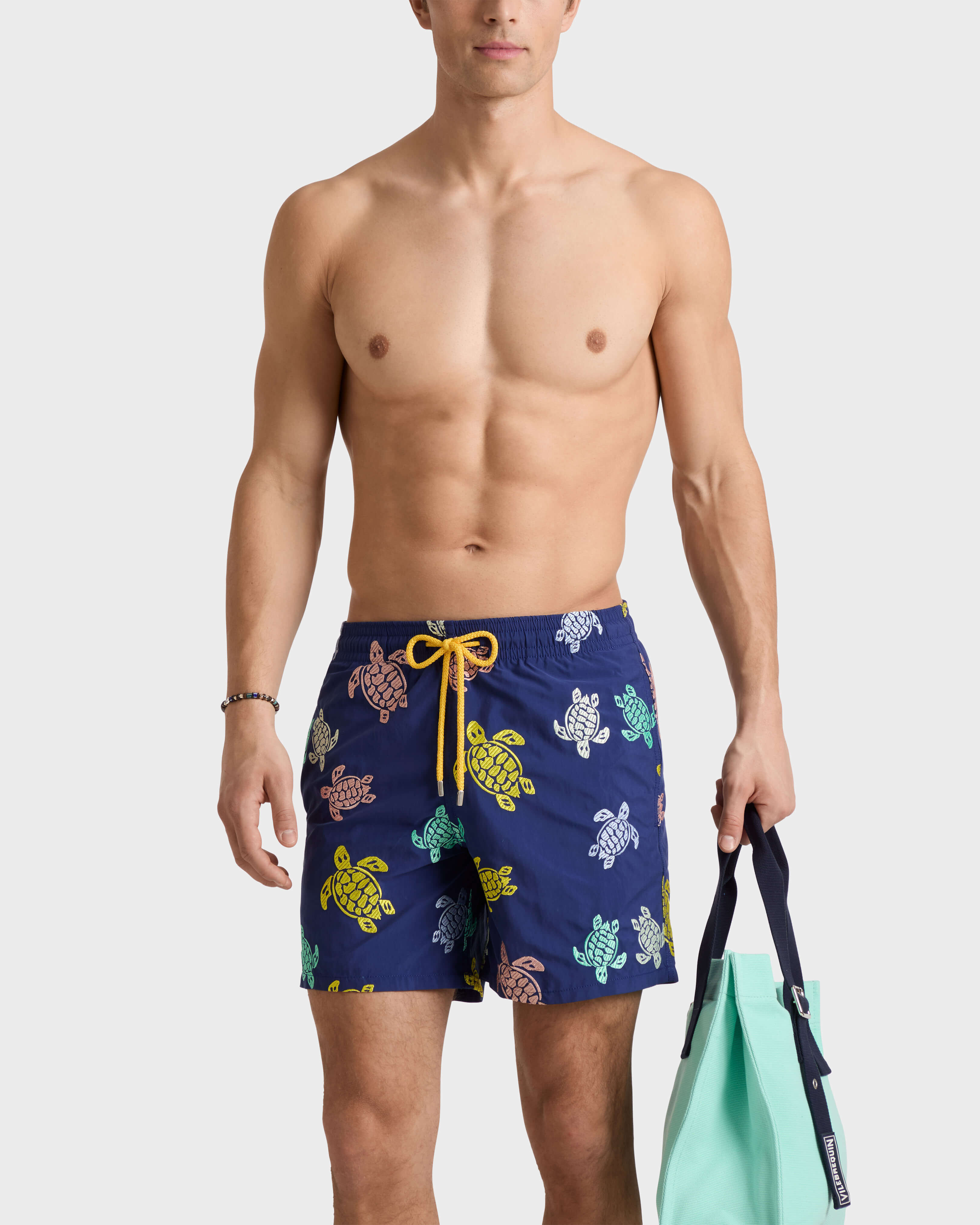 Ronde des Tortues Badeshorts mit Stickerei für Herren – Limitierte Serie INK frontworn view