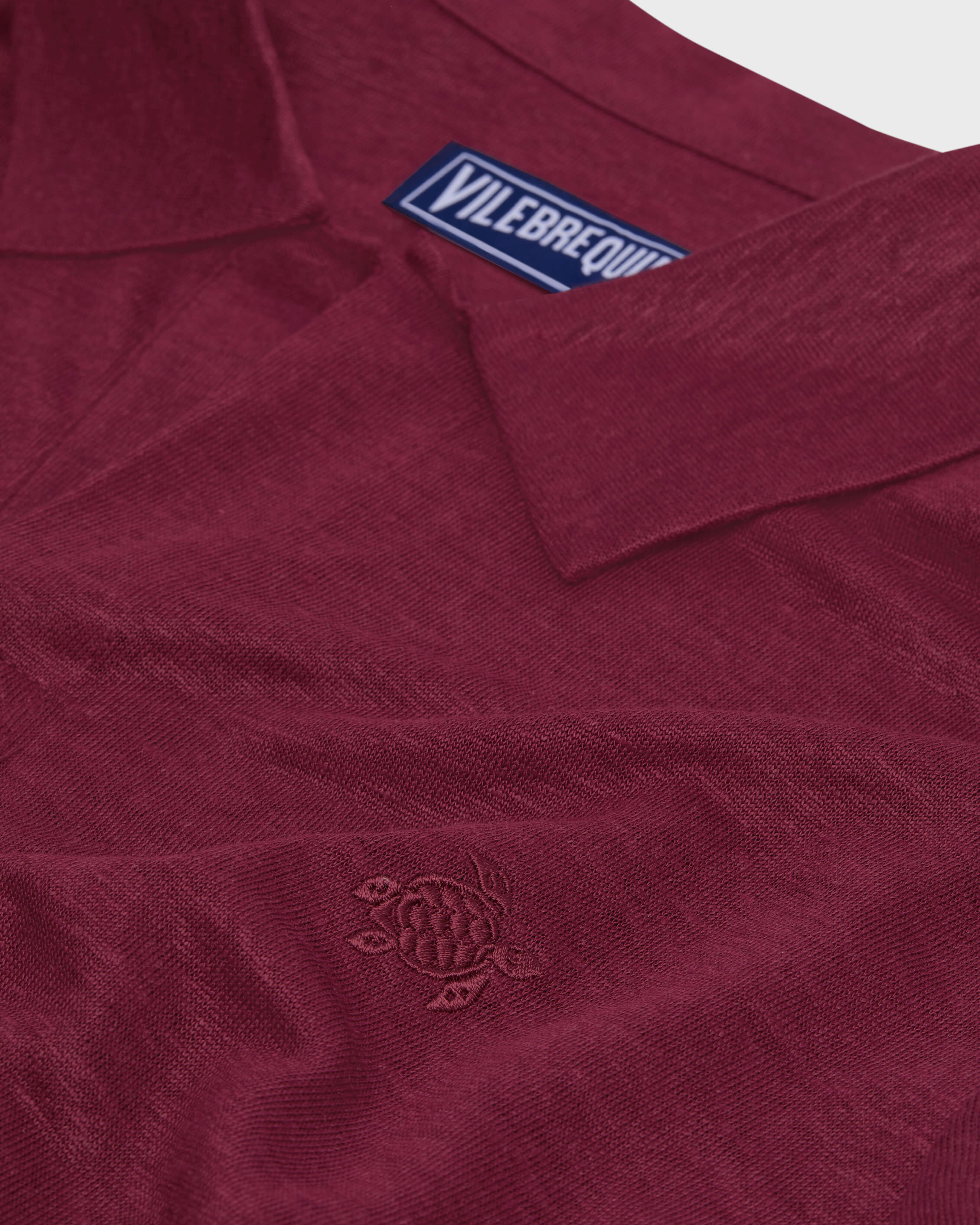 Einfarbiges Polohemd aus Leinenjersey für Herren BACCHUS supp4 view