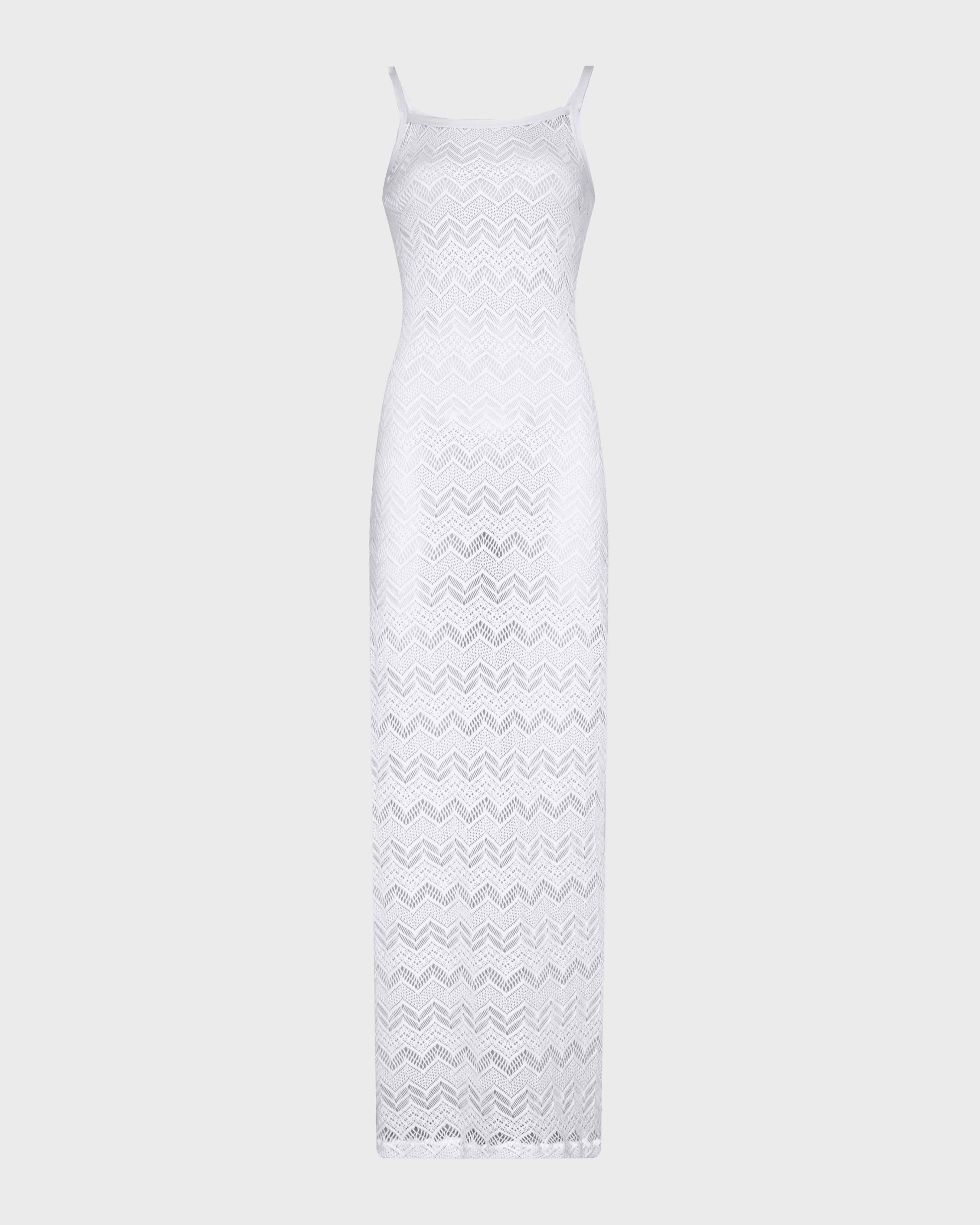 Robe longue en jersey jacquard stretch femme OFF-WHITE front view