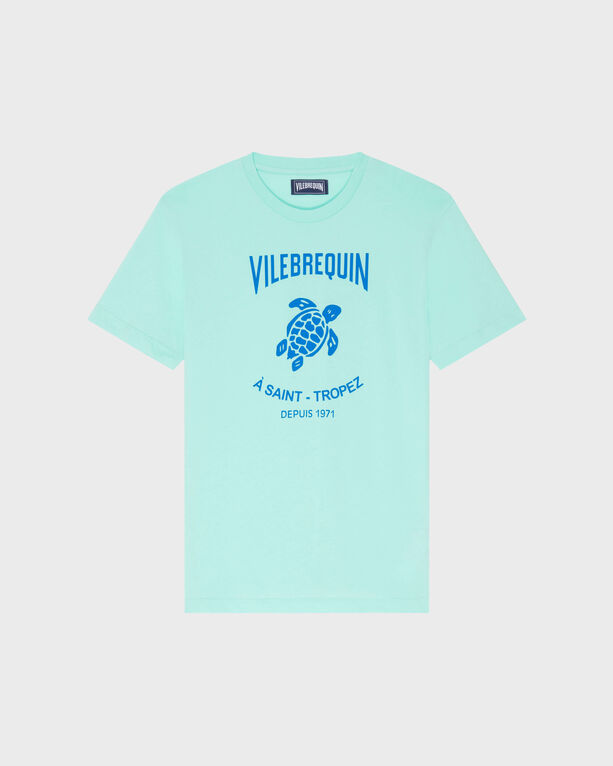 Vilebrequin - Men Cotton T-shirt Contrasted Placed Gomy Logo - Tee Shirt - Portisol - Green - Size XL