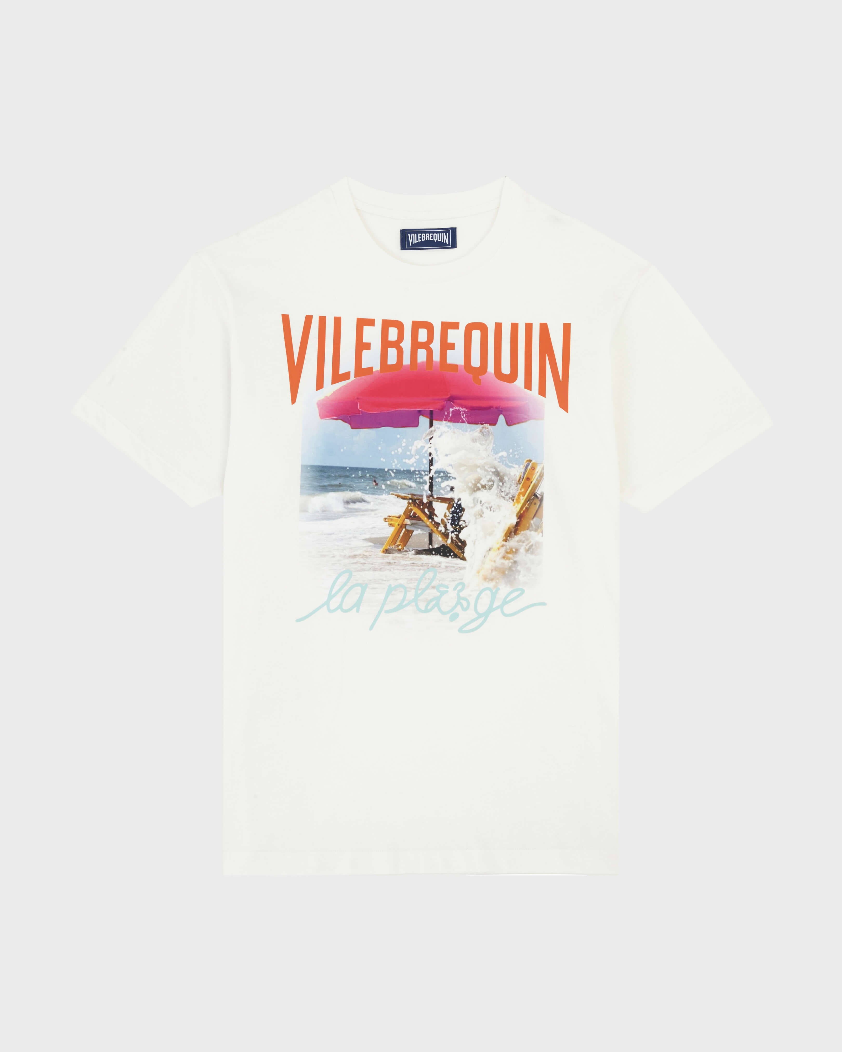 Wave on VBQ Beach T-Shirt aus Baumwolle für Herren OFF WHITE front view