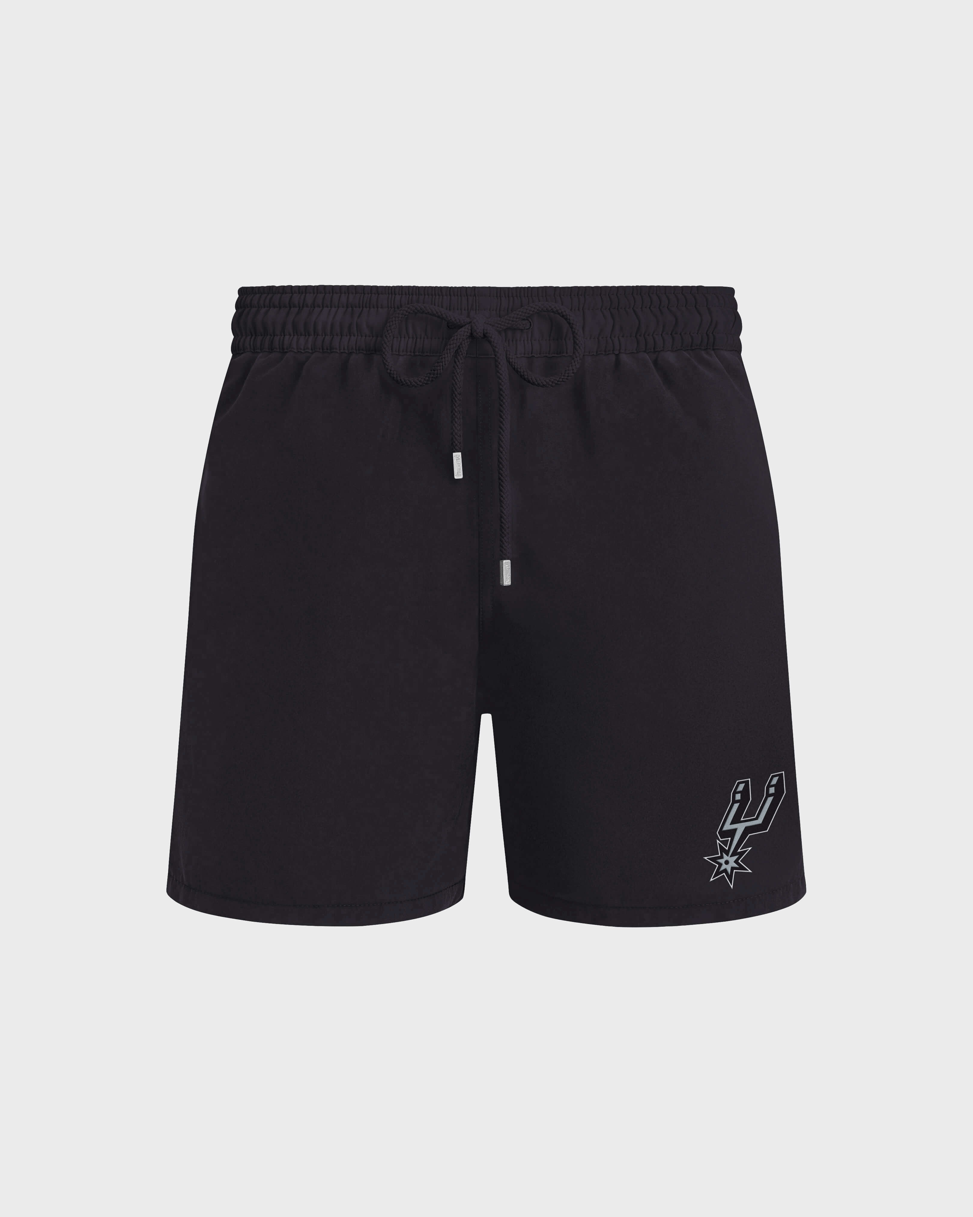 Men Swim Trunks - Vilebrequin x San Antonio Spurs BLACK front view