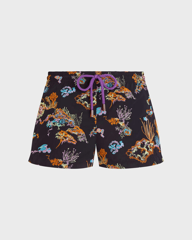 Vilebrequin Women Embroidered Stretch Swim Shorts Coral Reef In Black