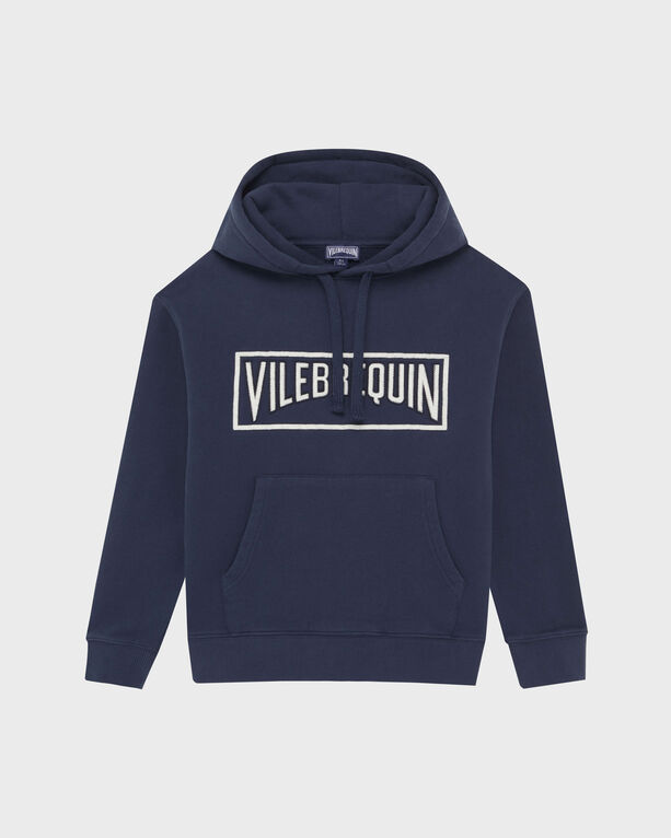 Vilebrequin – Boys Organic Cotton Hoodie Sweatshirt Stitched Logo – Sweatshirt – Giorgi – Blau – Größe 10