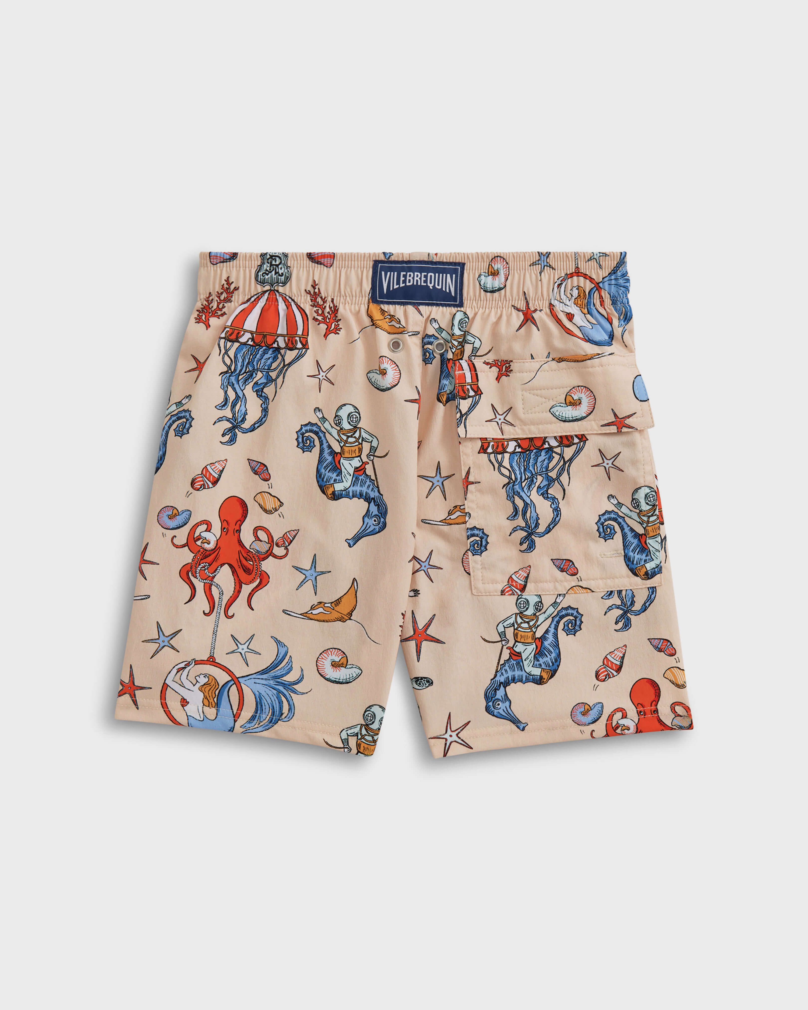 Boys Stretch Swimwear Aqua Circus - Vilebrequin for St.Regis Longboat Key PINK CHAMPAGNE back view