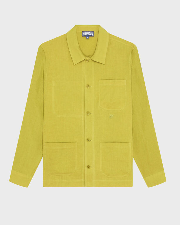 Vilebrequin – Solid Overshirt Aus Leinen Für Herren – Jacke – Corentin – Grün – Größe XXXL